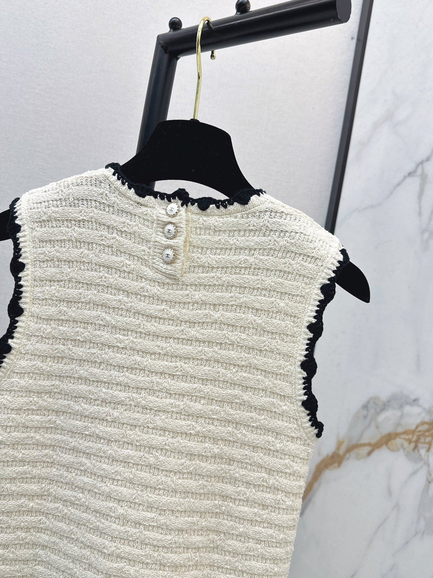 26SS NEW woven knitted sleeveless dress
