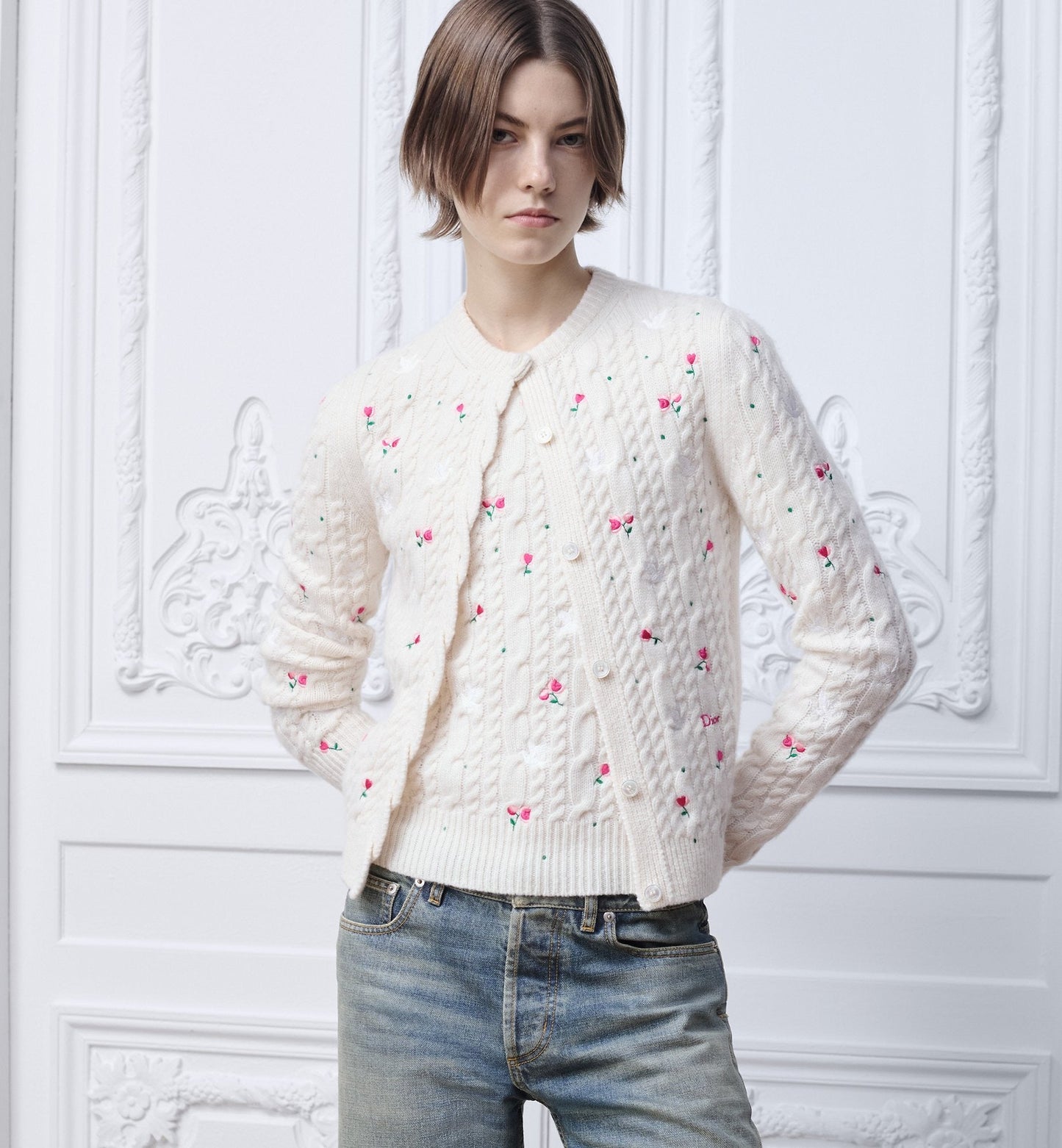 26SS NEW embroidery knitted cardigan