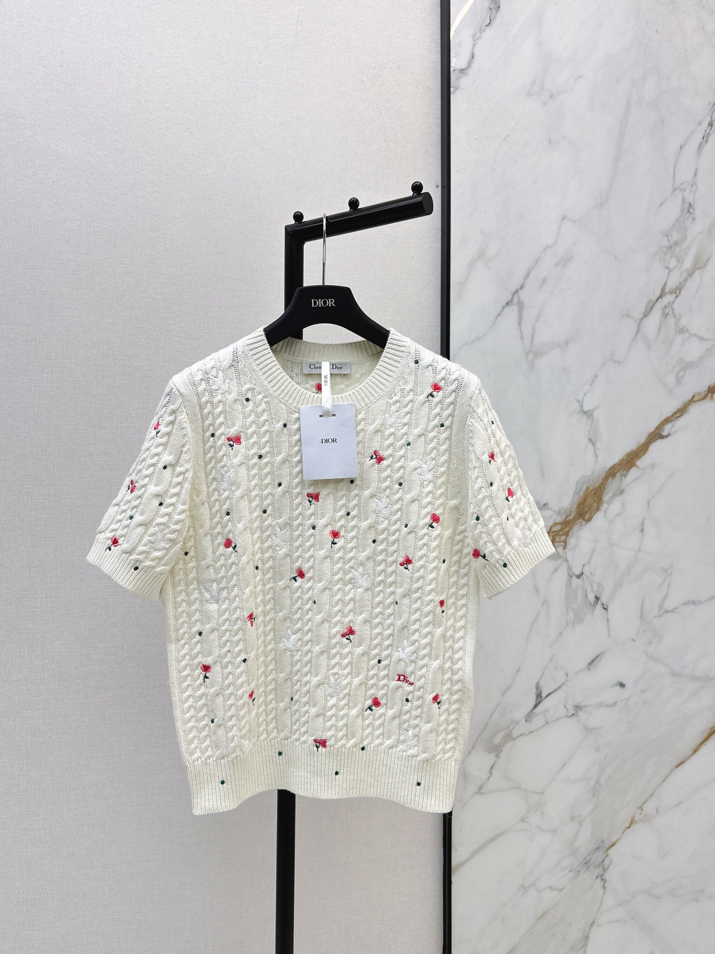 26SS NEW embroidery short sleeve knitwear