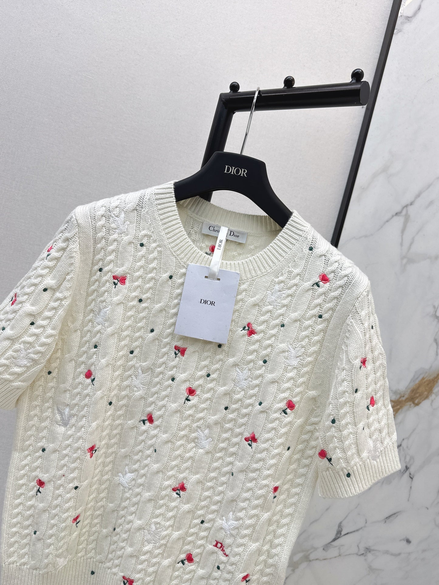 26SS NEW embroidery short sleeve knitwear