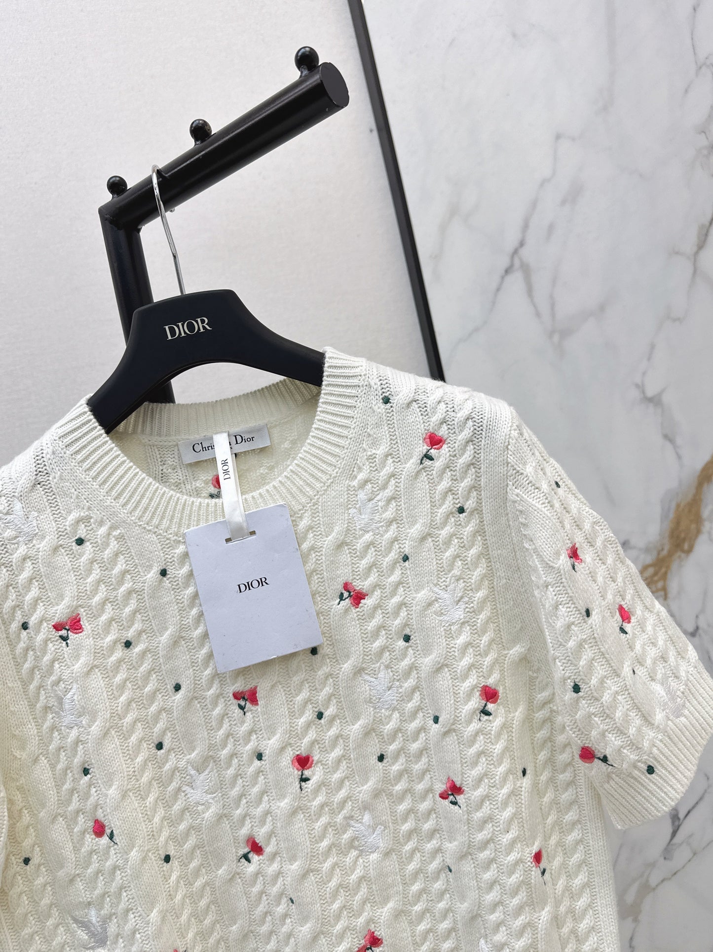 26SS NEW embroidery short sleeve knitwear