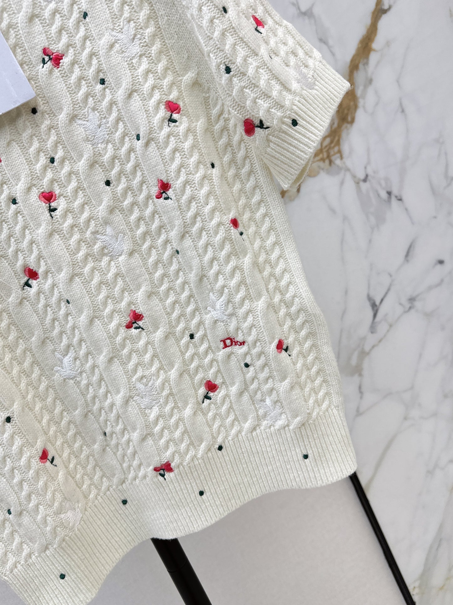 26SS NEW embroidery short sleeve knitwear