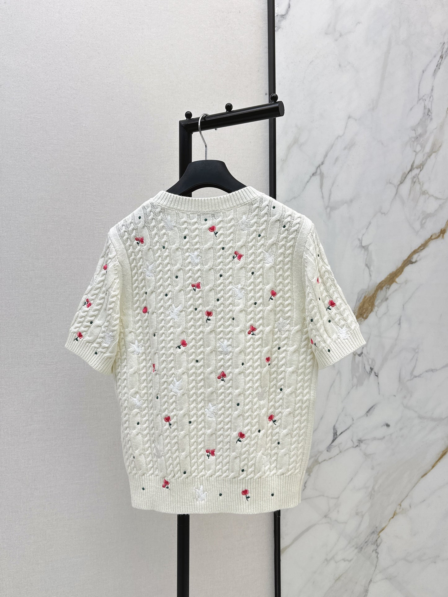 26SS NEW embroidery short sleeve knitwear