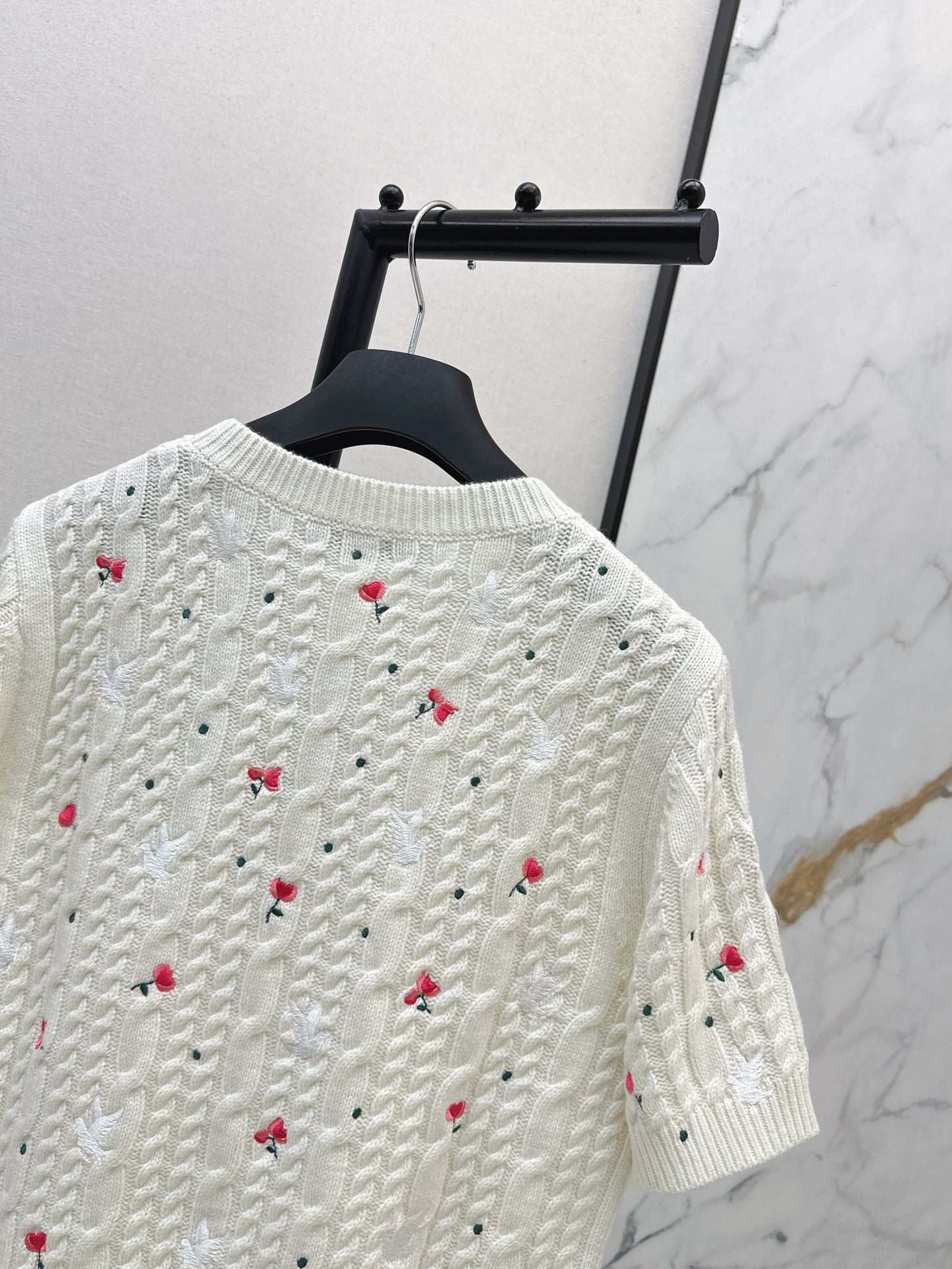 26SS NEW embroidery short sleeve knitwear