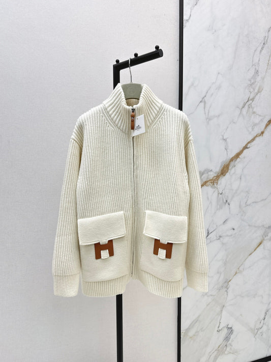 🔥Highest Quality🔥26SS NEW Classic H pattern decorative pocket wool knitted cardigan
