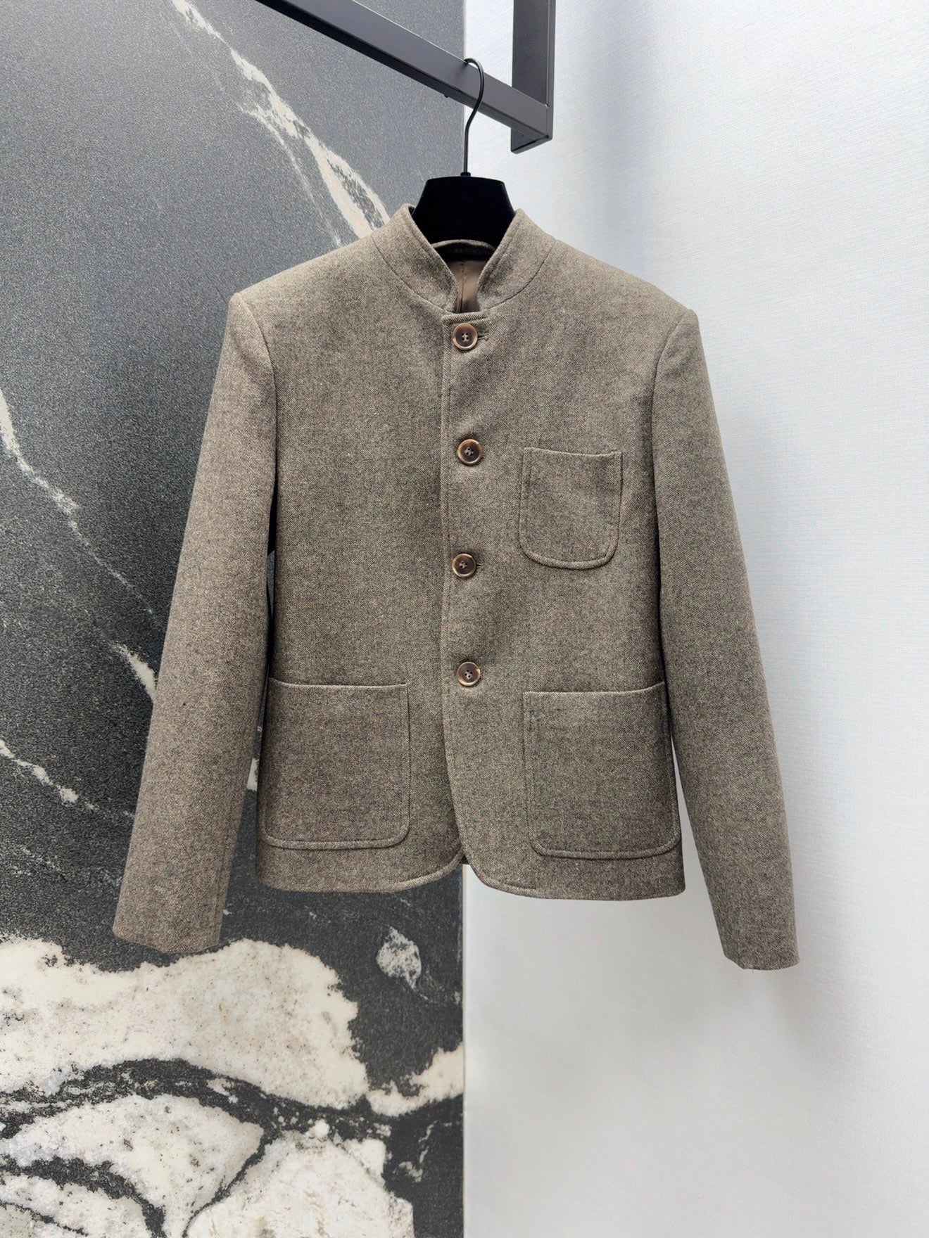 26SS NEW Minimalist and high-end stand-up collar jacket