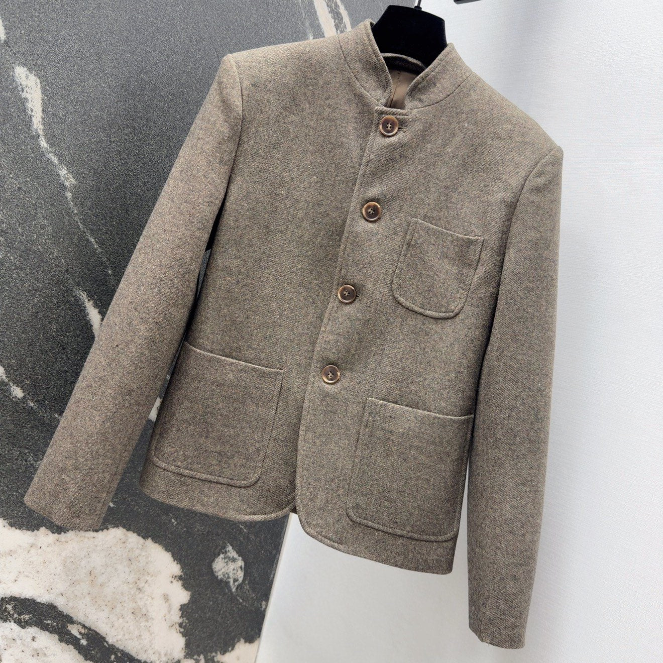 26SS NEW Minimalist and high-end stand-up collar jacket