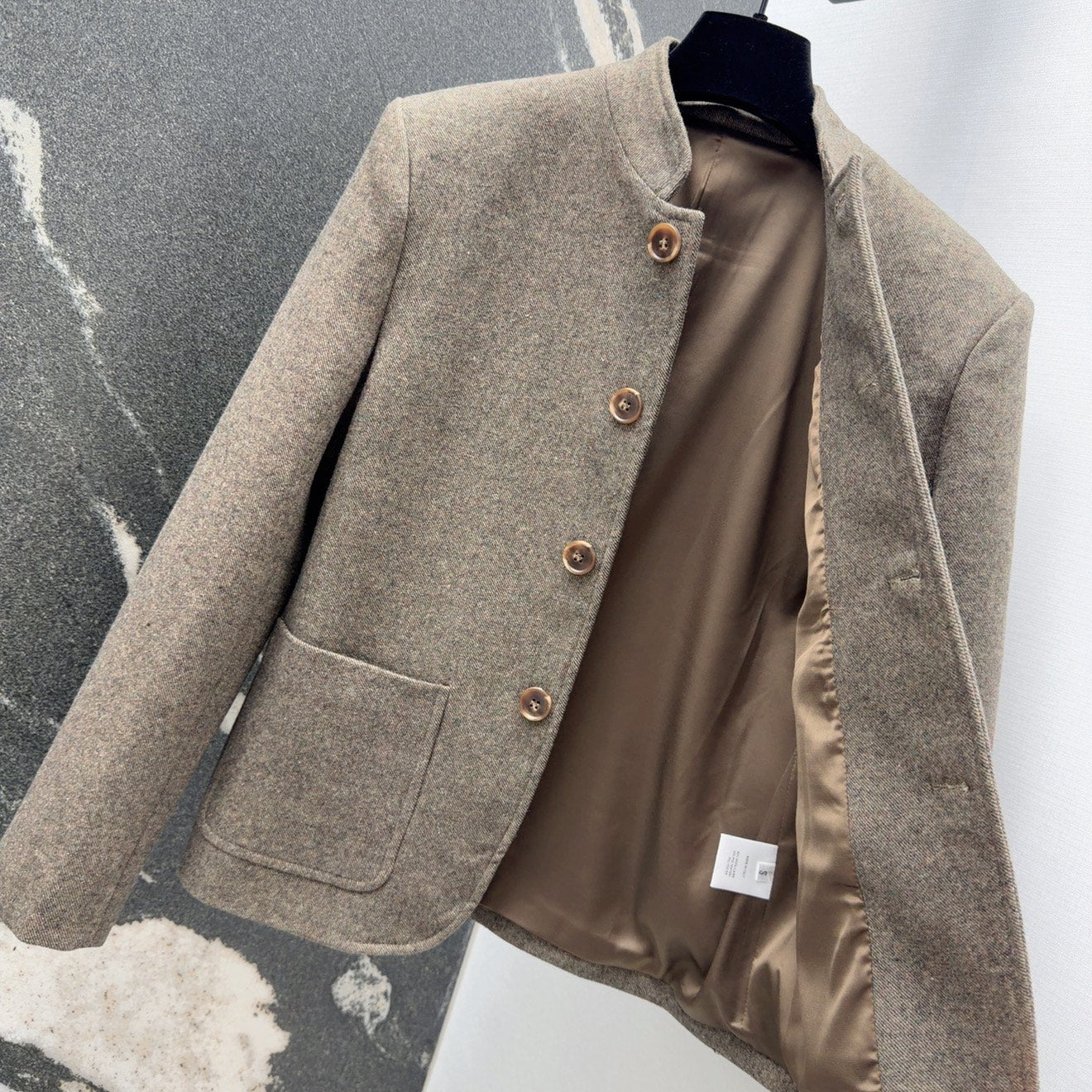 26SS NEW Minimalist and high-end stand-up collar jacket