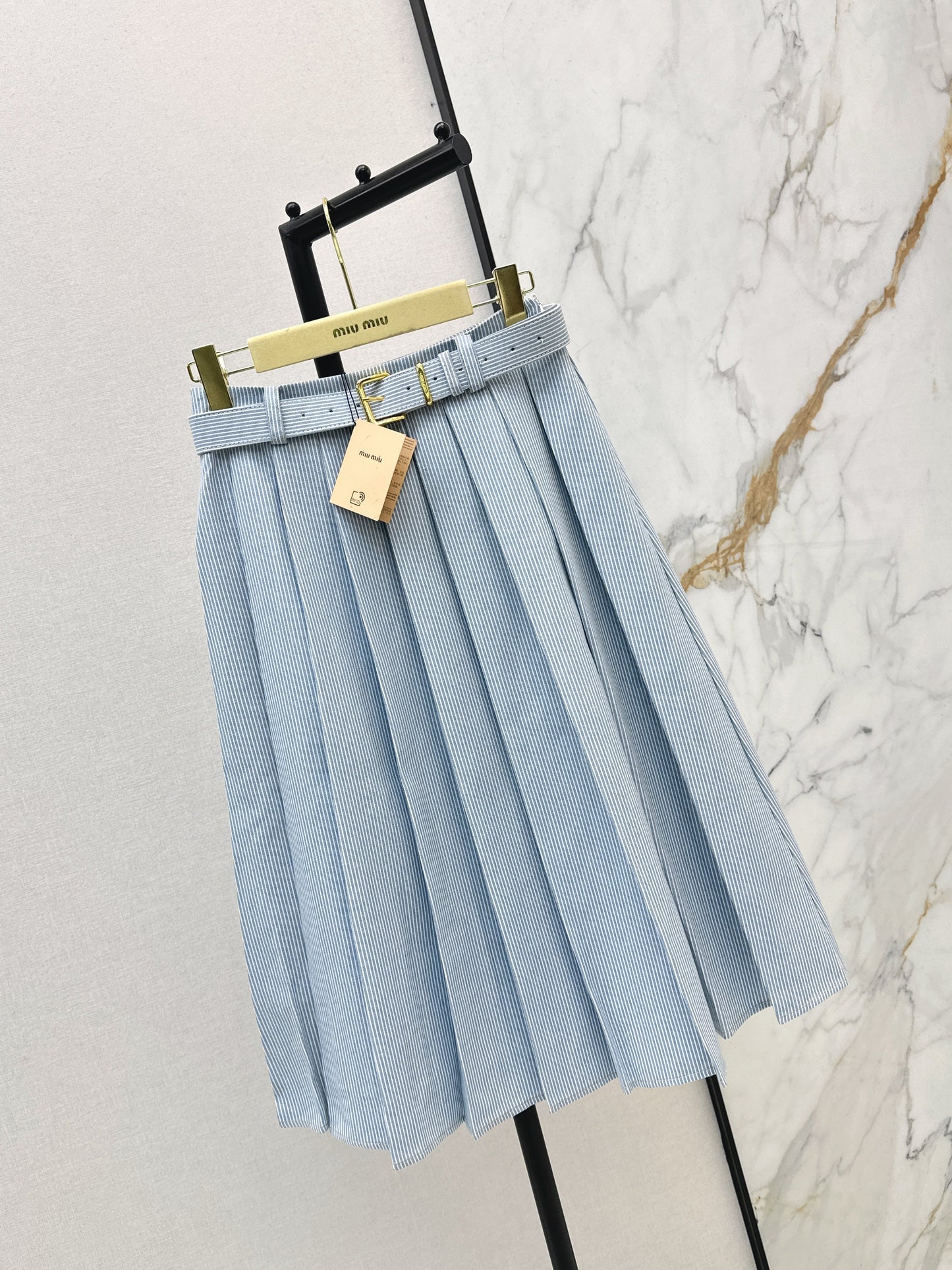 26SS NEW stripe pleated skirts