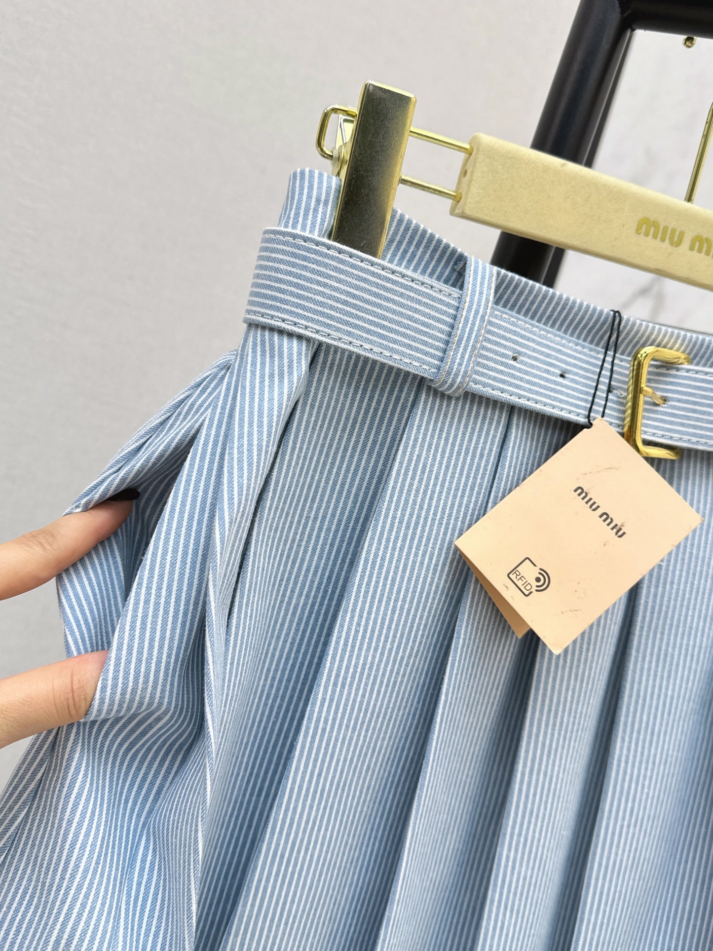 26SS NEW stripe pleated skirts