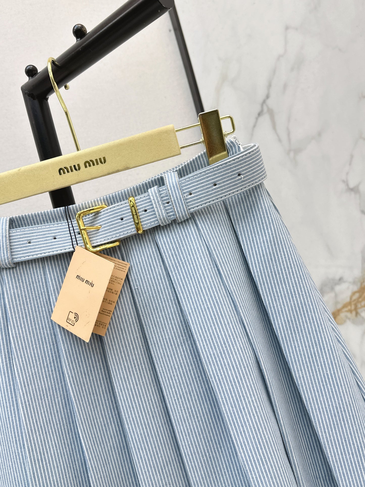 26SS NEW stripe pleated skirts
