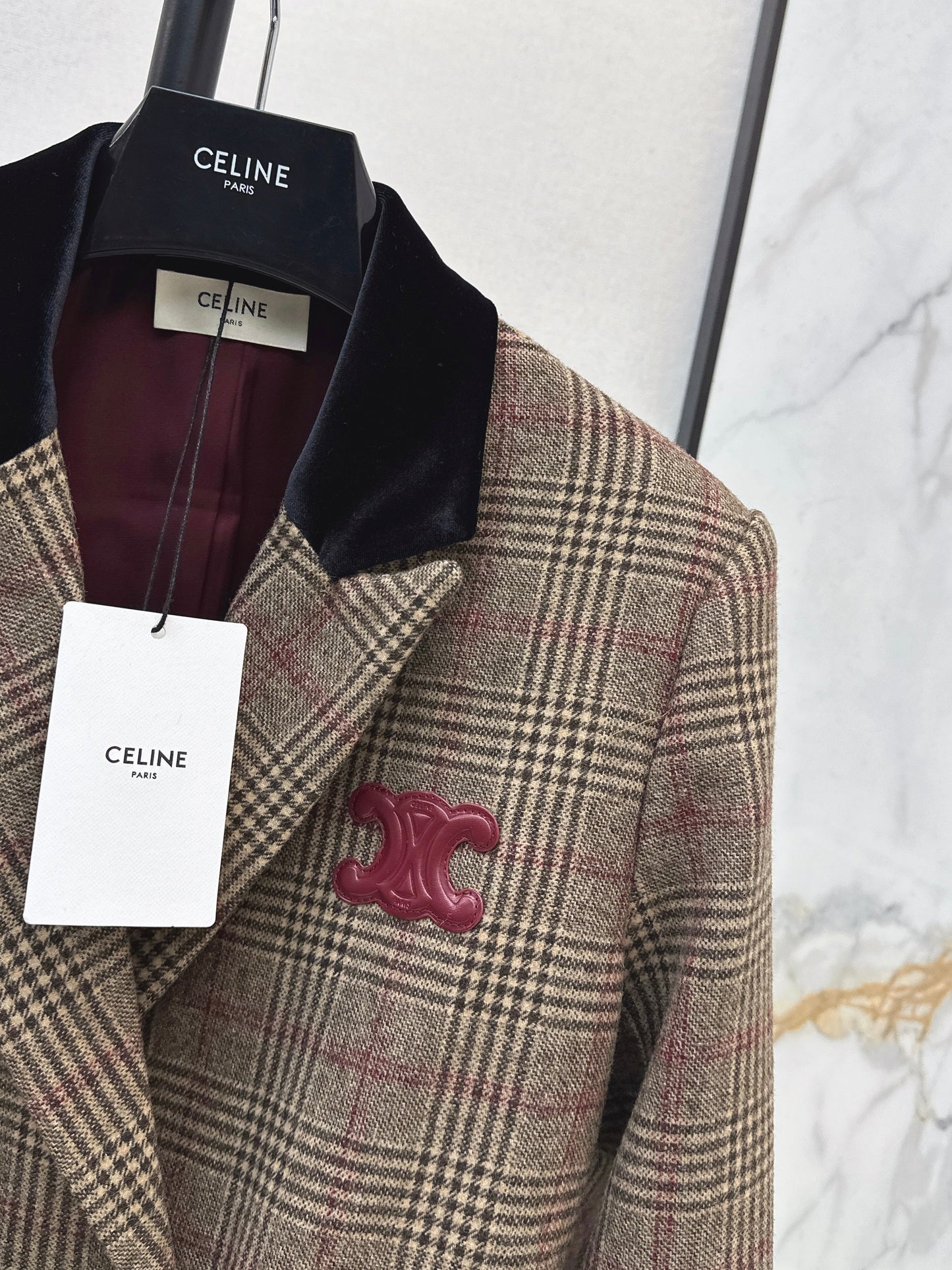 26SS NEW contract velvet check blazer