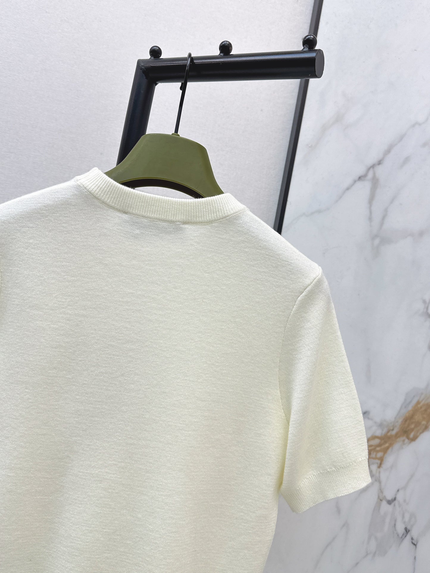 26SS NEUER Woll-Kurzarmpullover