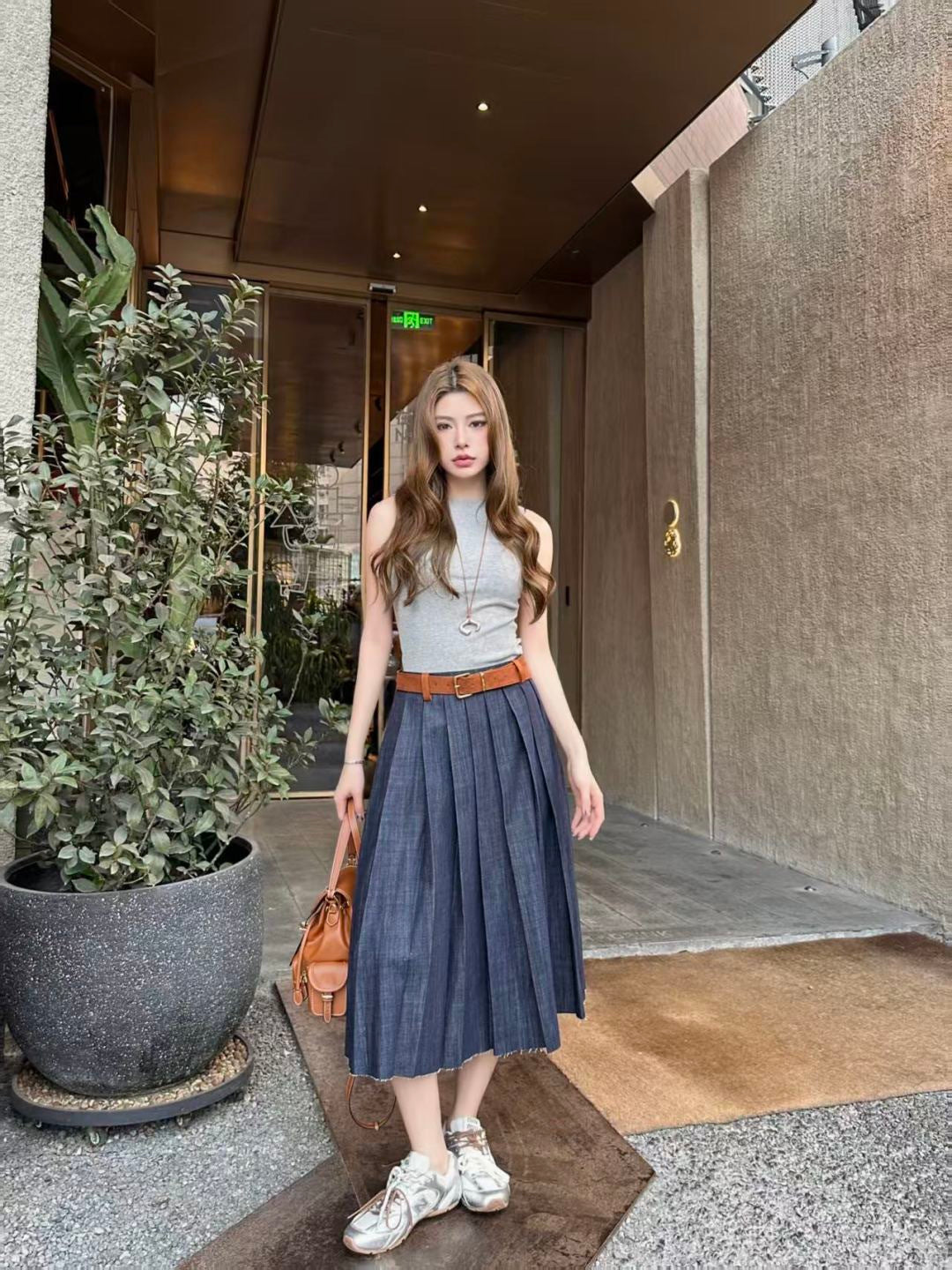 26SS NEW denim skirts with belted