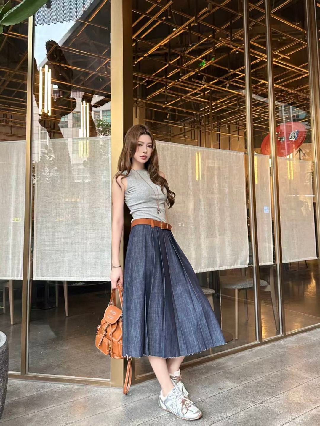 26SS NEW denim skirts with belted