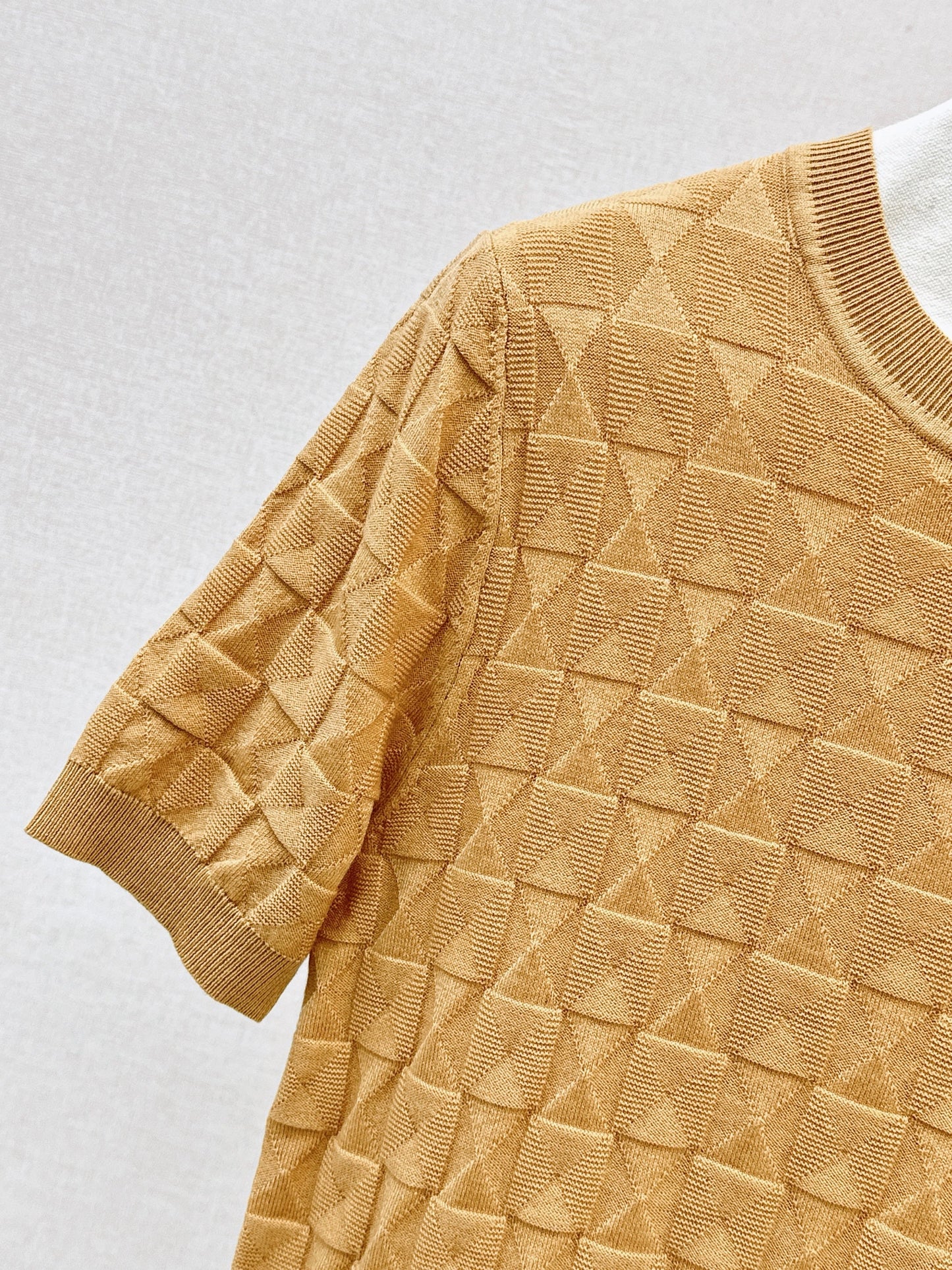 26SS NEW wool knitted short sleeve sweater