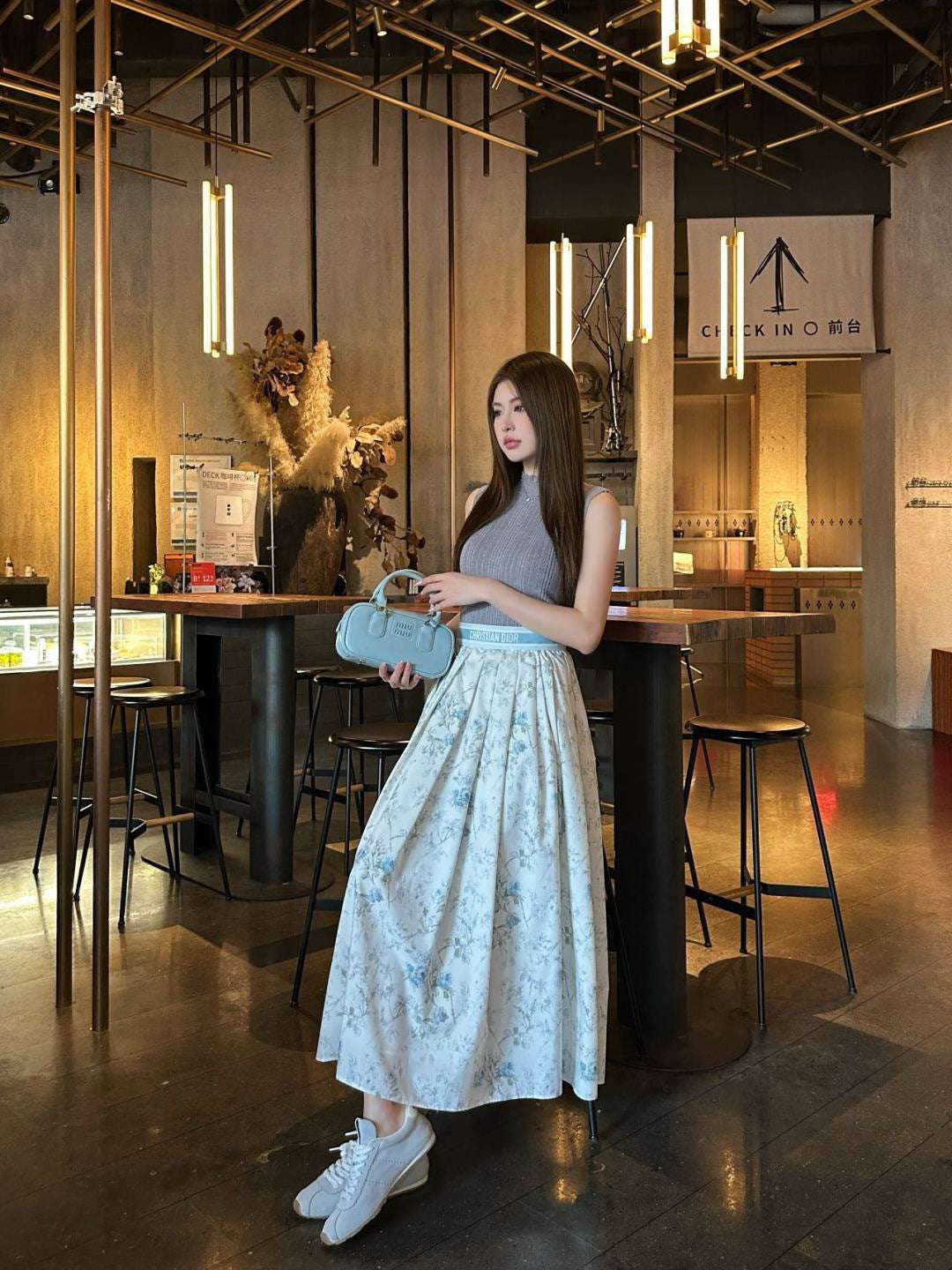 26SS NEW print pleated skirts