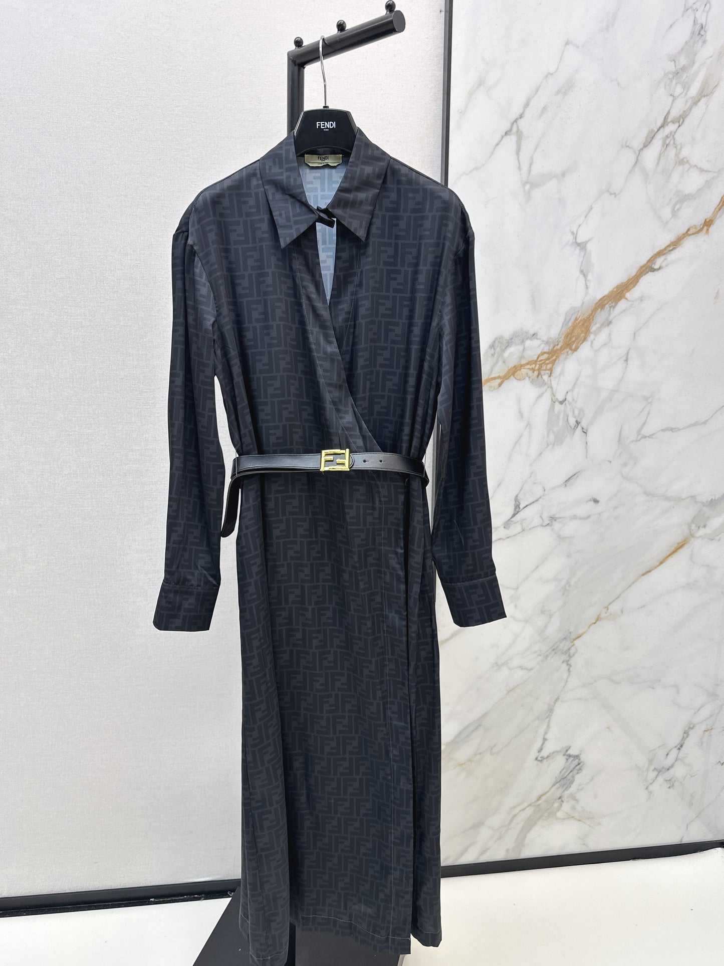 26SS NEW silk dress with belted