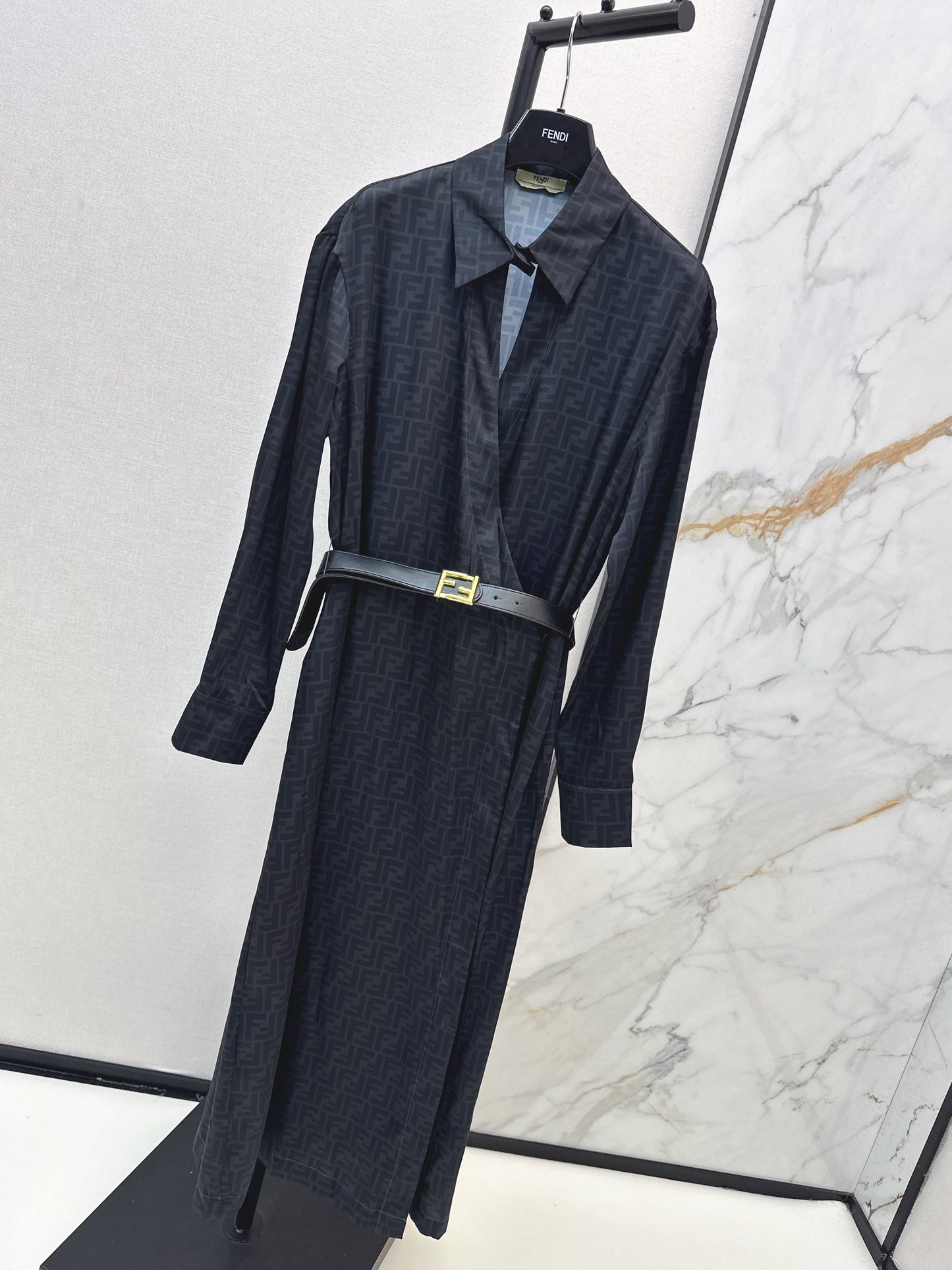 26SS NEW silk dress with belted