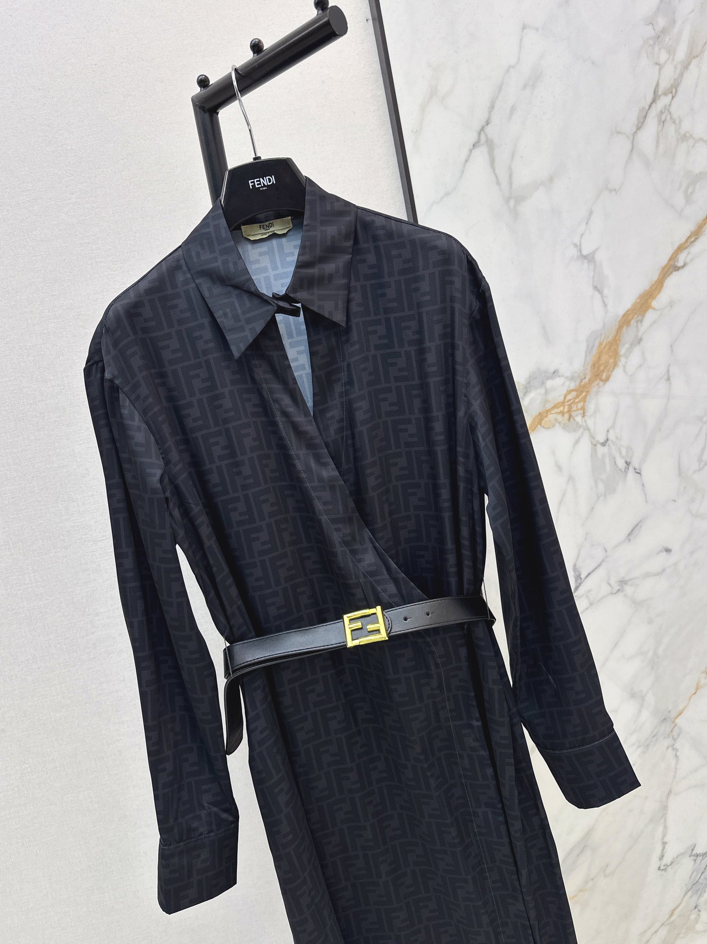 26SS NEW silk dress with belted