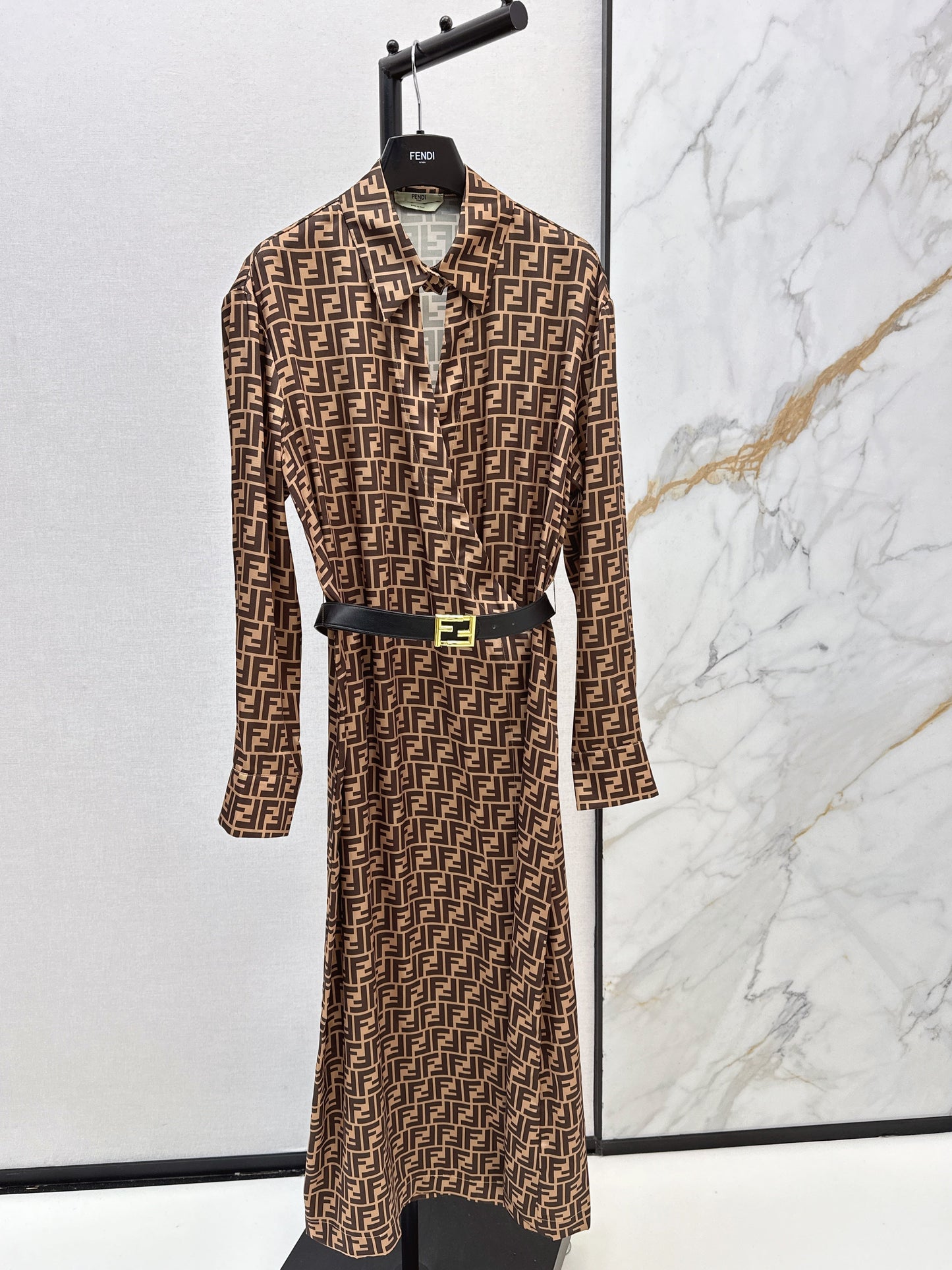 26SS NEW silk dress with belted