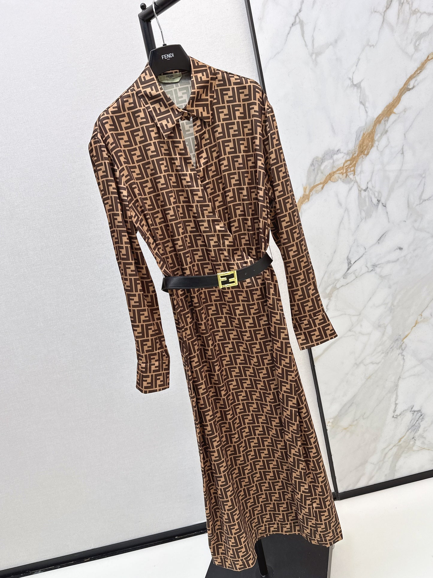 26SS NEW silk dress with belted