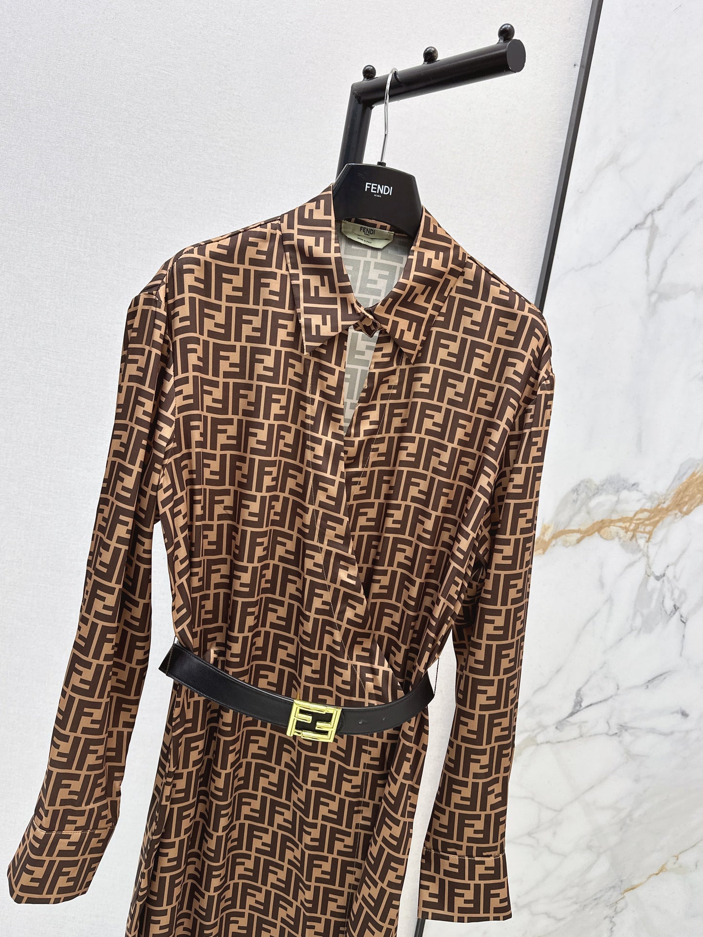 26SS NEW silk dress with belted