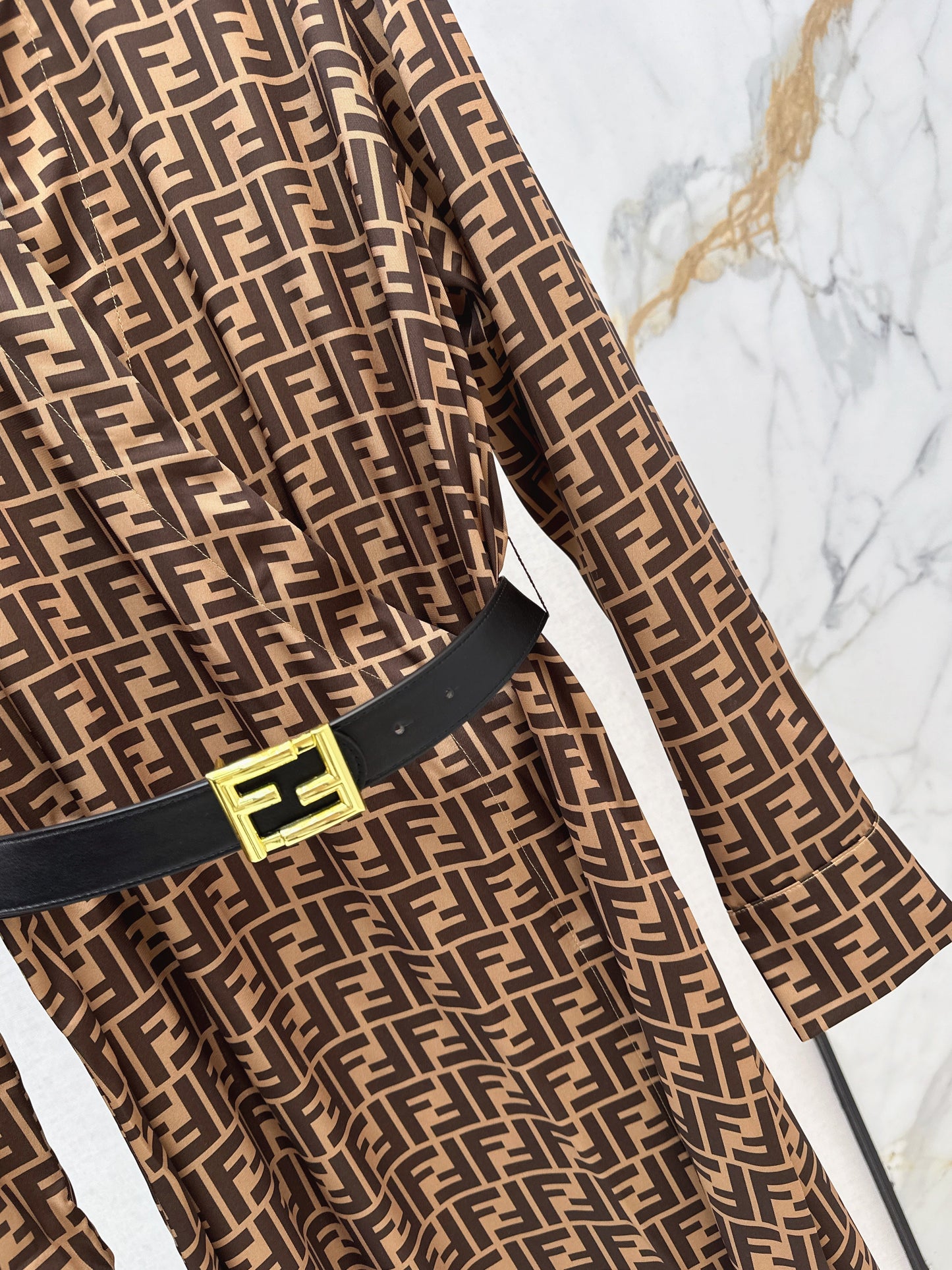 26SS NEW silk dress with belted