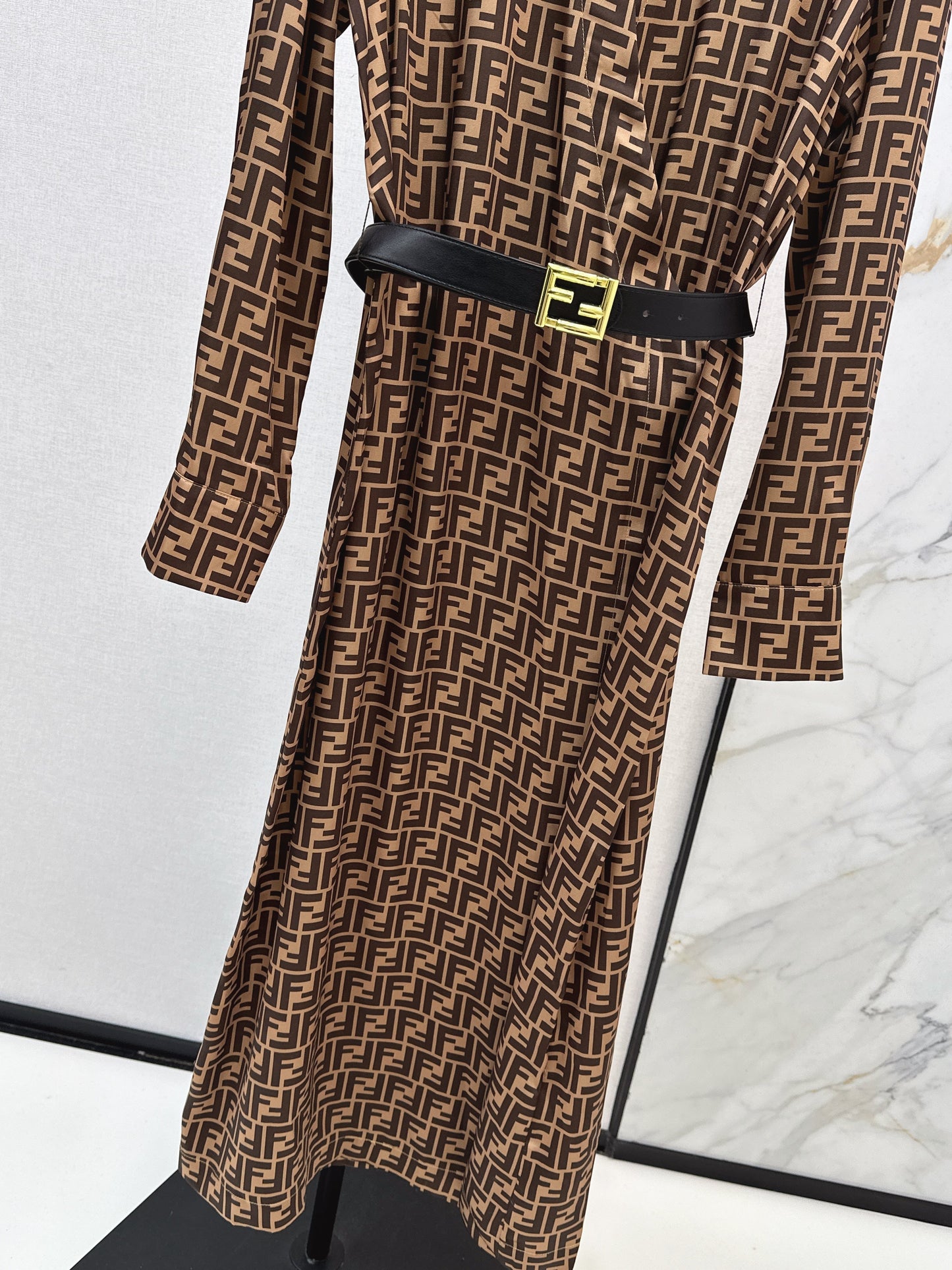 26SS NEW silk dress with belted