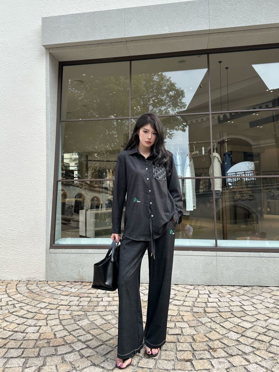 26SS NEW vintage shirt+straight pant sets