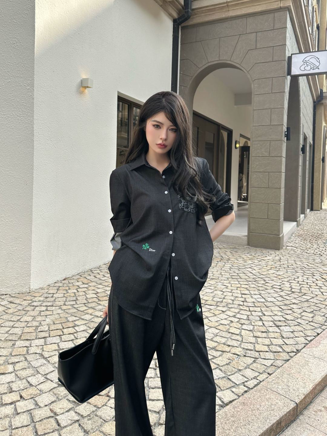 26SS NEW vintage shirt+straight pant sets