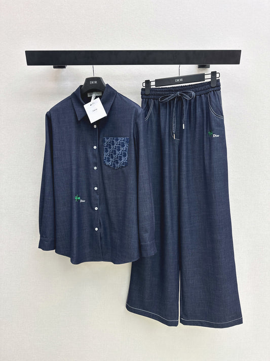 26SS NEW vintage shirt+straight pant sets