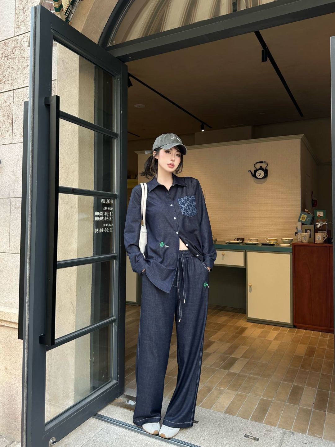 26SS NEW vintage shirt+straight pant sets