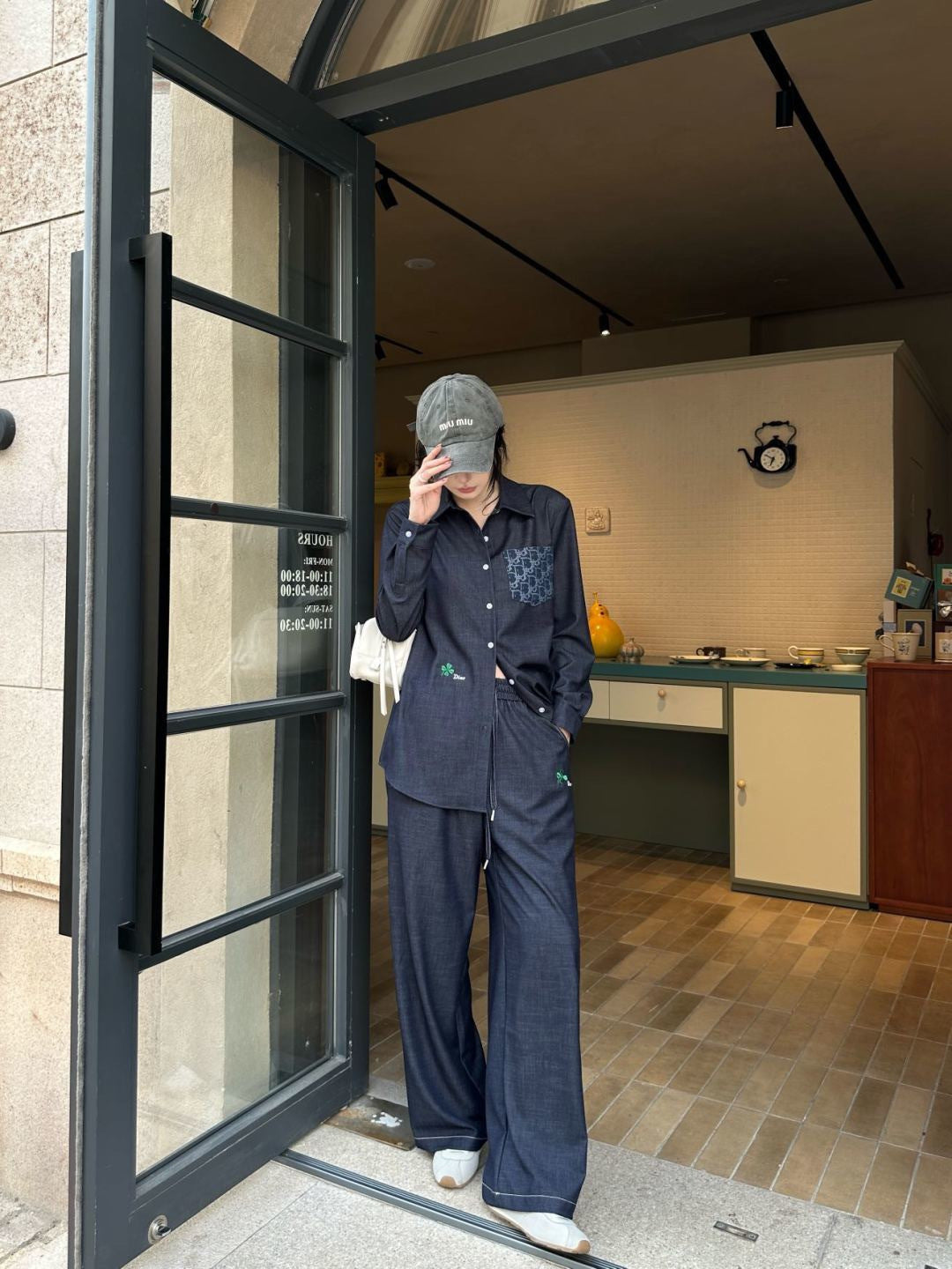26SS NEW vintage shirt+straight pant sets