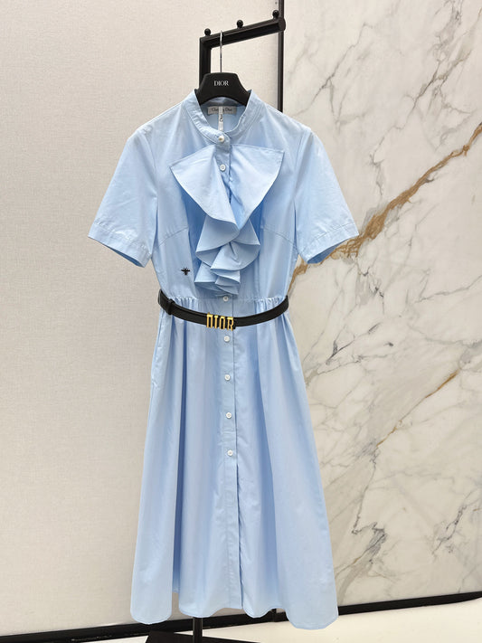26SS NEW ruffle dress with belted