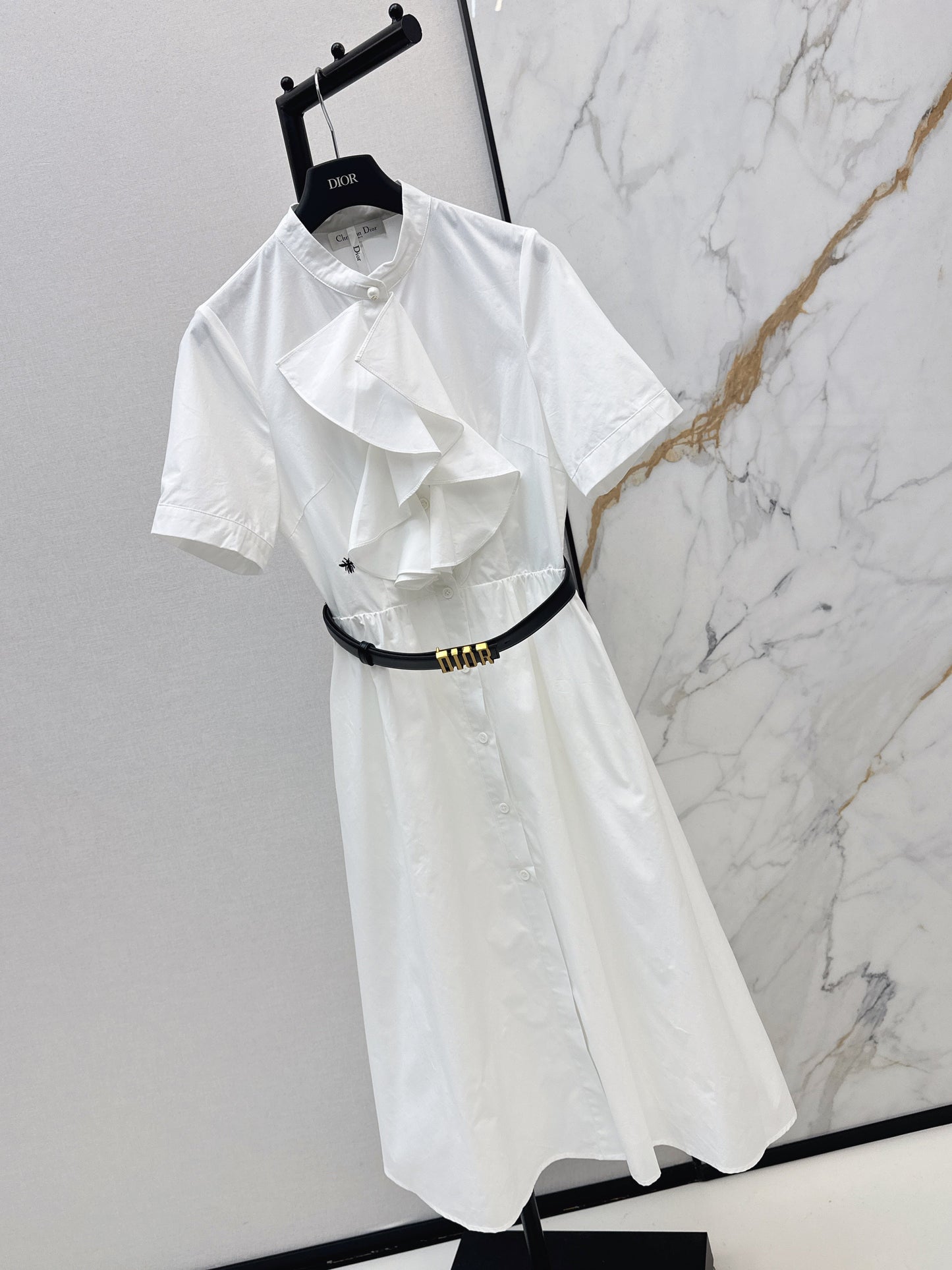 26SS NEW ruffle dress with belted