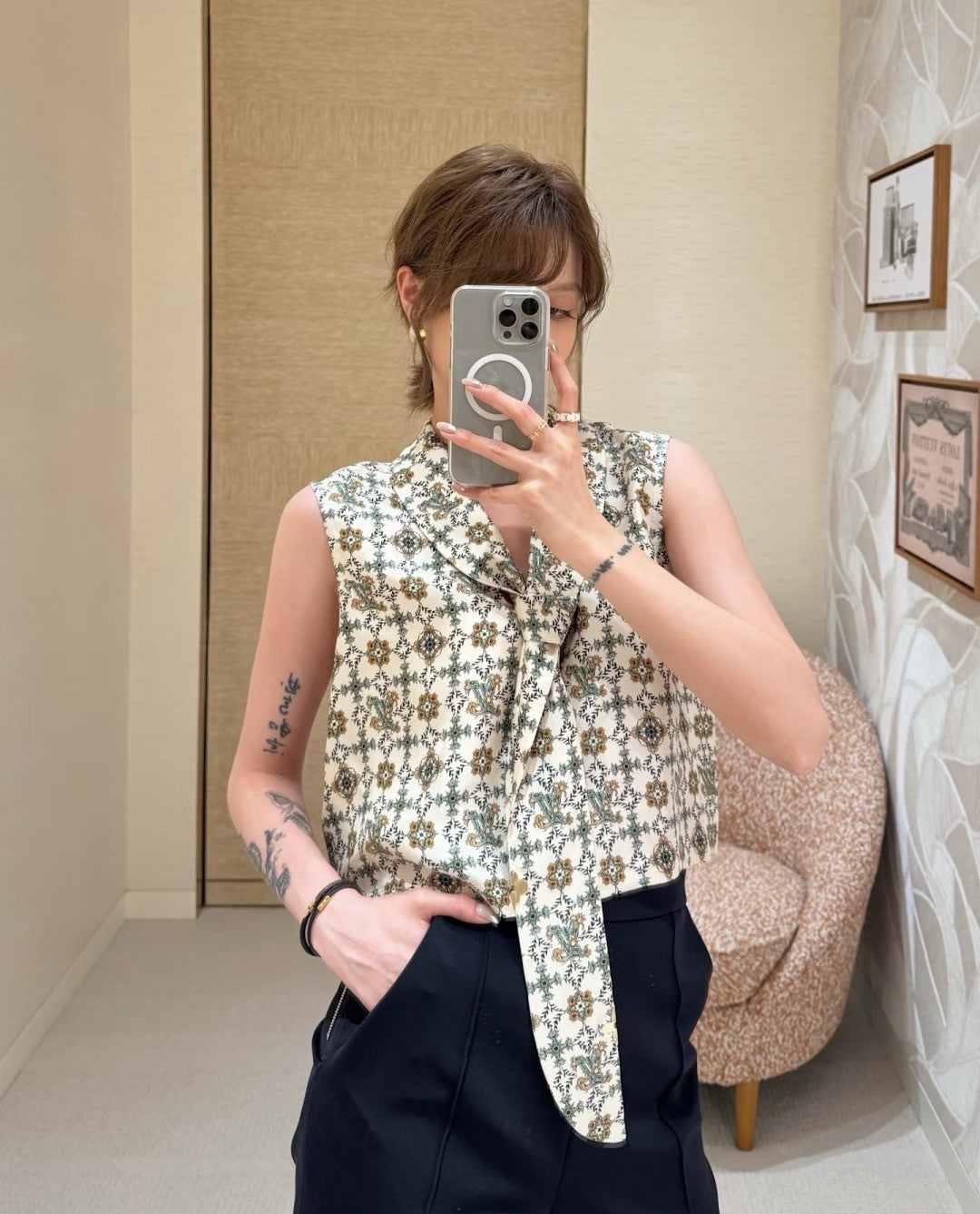 26SS NEW print sleeveless top