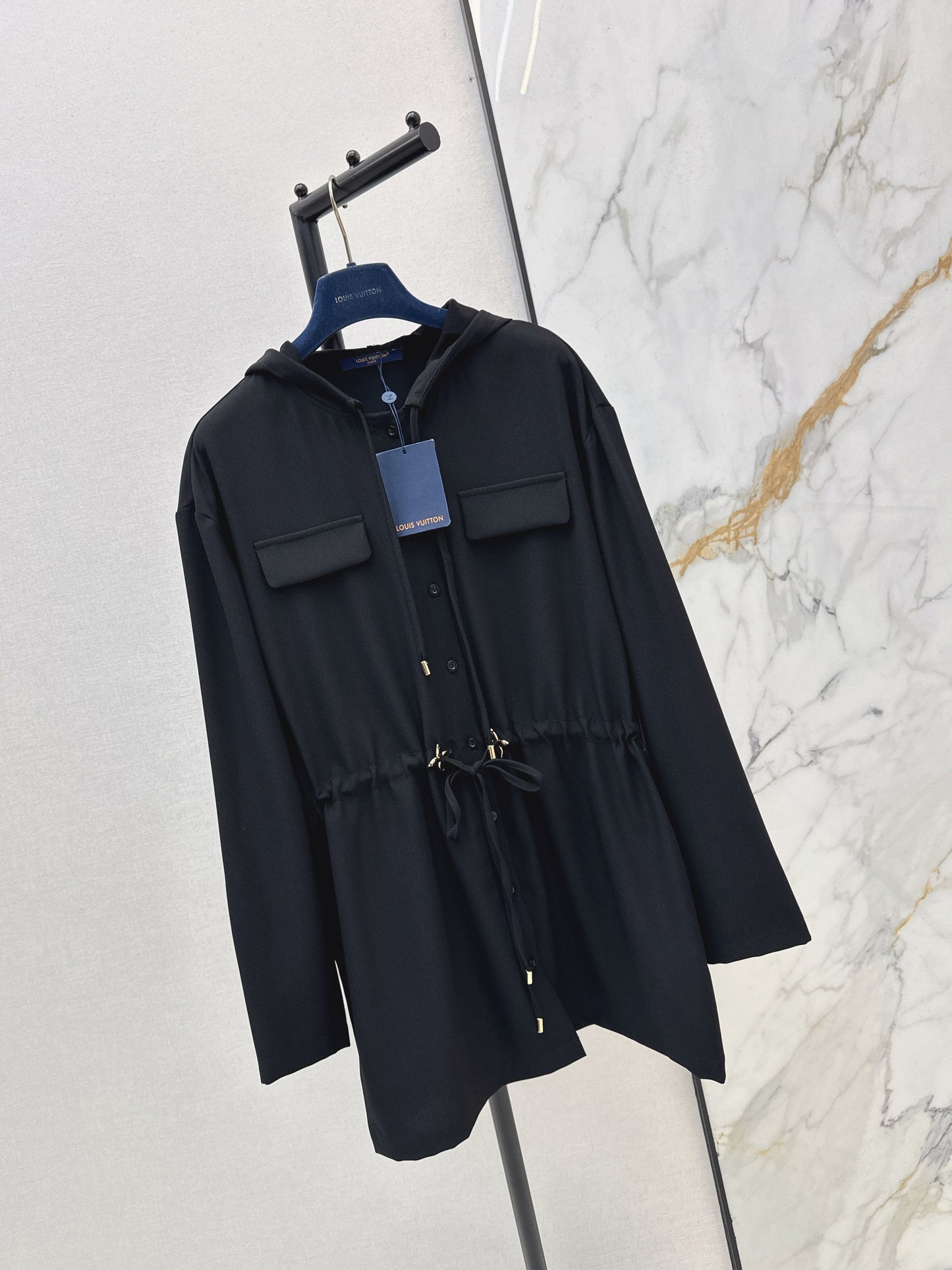 26SS NEW drawstring hooded dress