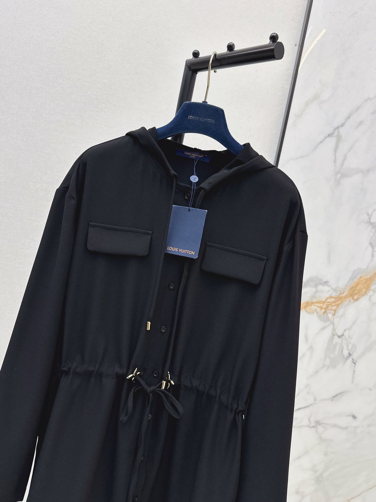 26SS NEW drawstring hooded dress