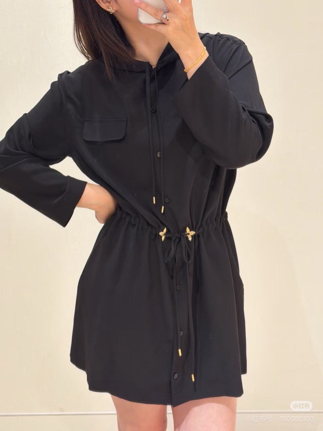 26SS NEW drawstring hooded dress