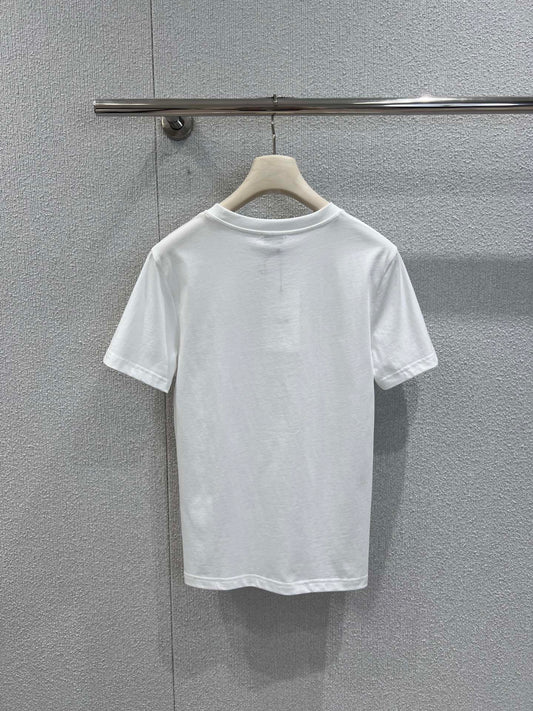 26SS NEW Arc de Triomphe embroidered round neck short-sleeved T-shirt