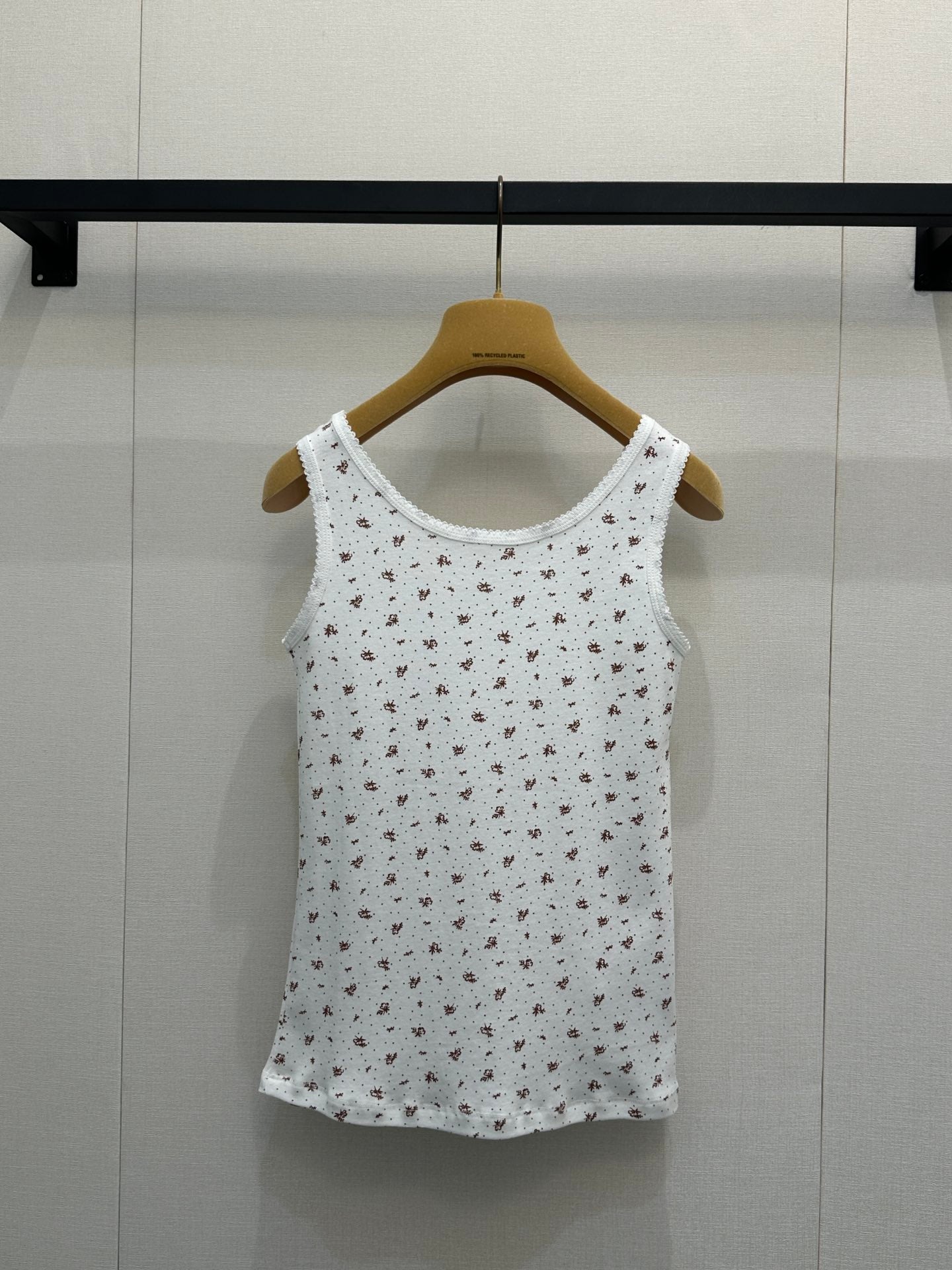 26SS NEW Fully printed floral lace U-neck vest