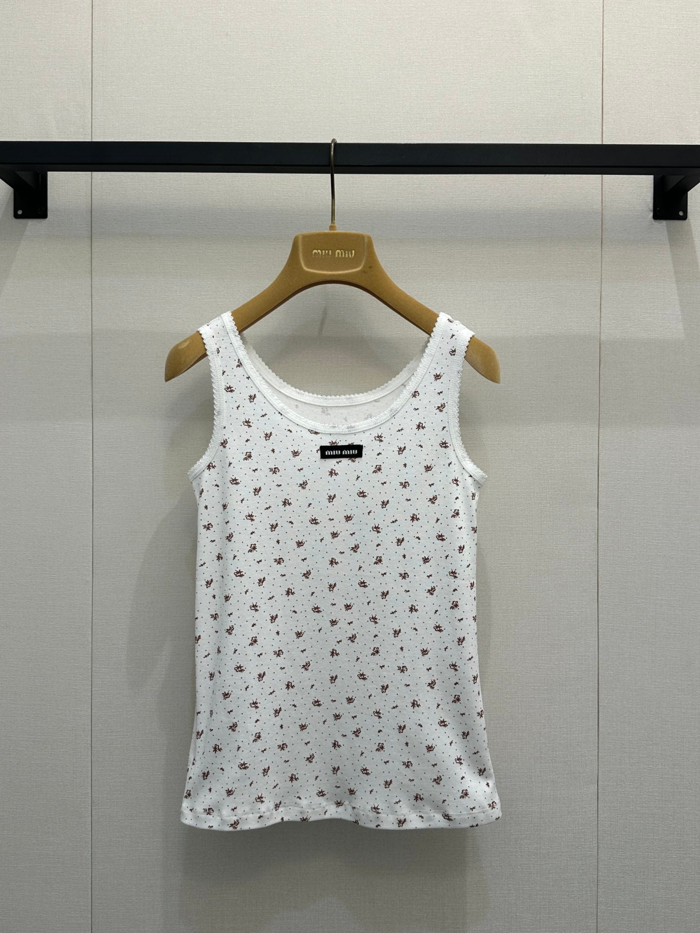 26SS NEW Fully printed floral lace U-neck vest
