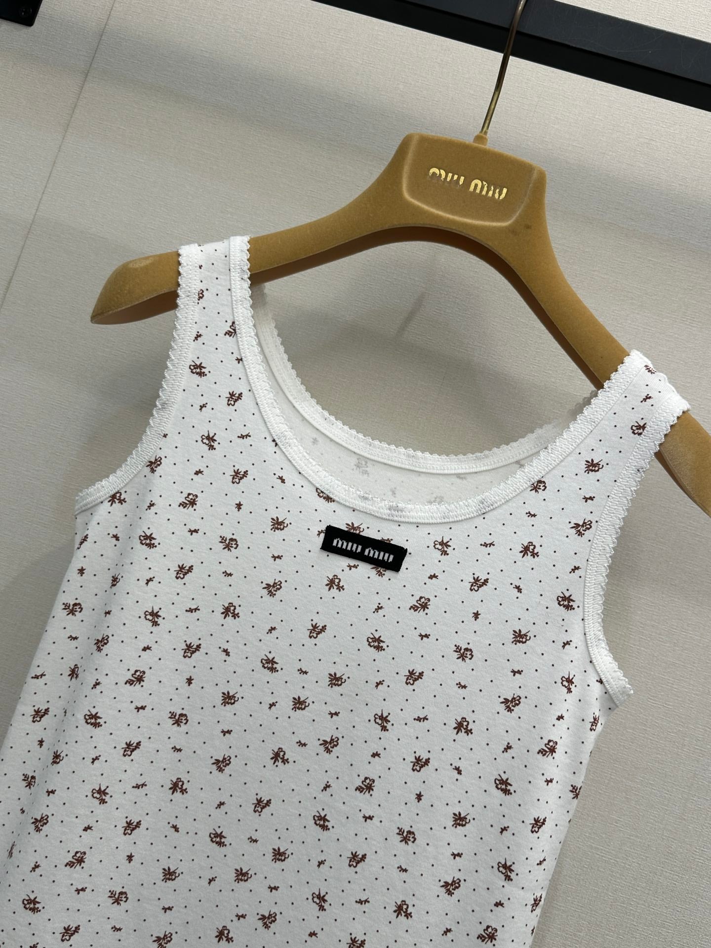 26SS NEW Fully printed floral lace U-neck vest