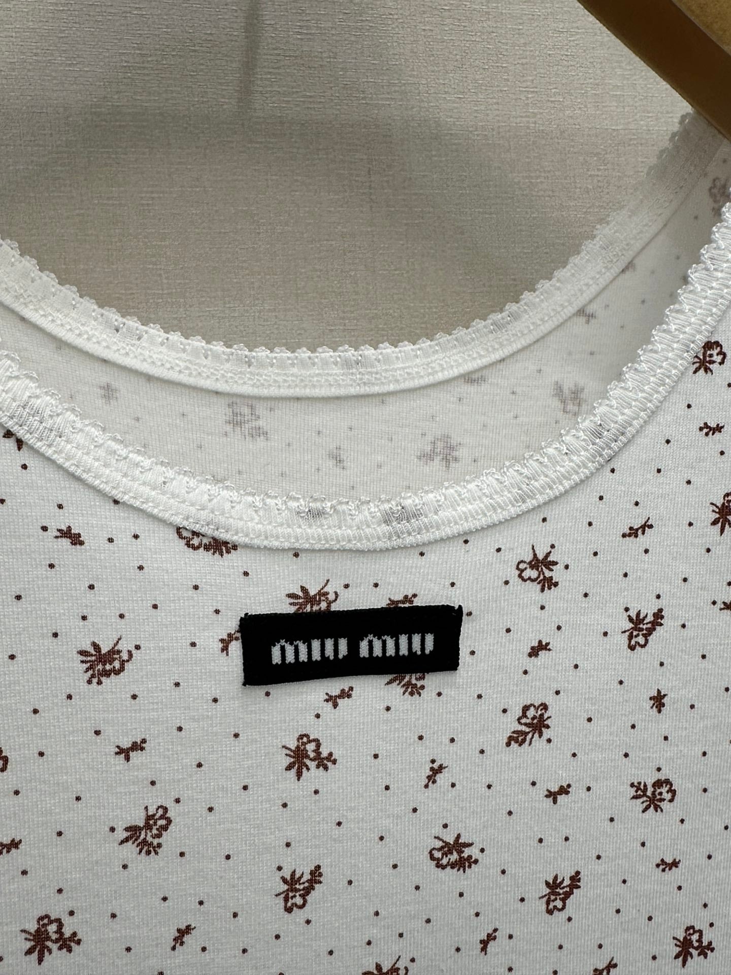 26SS NEW Fully printed floral lace U-neck vest