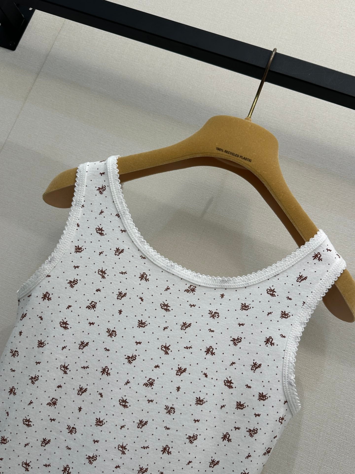 26SS NEW Fully printed floral lace U-neck vest