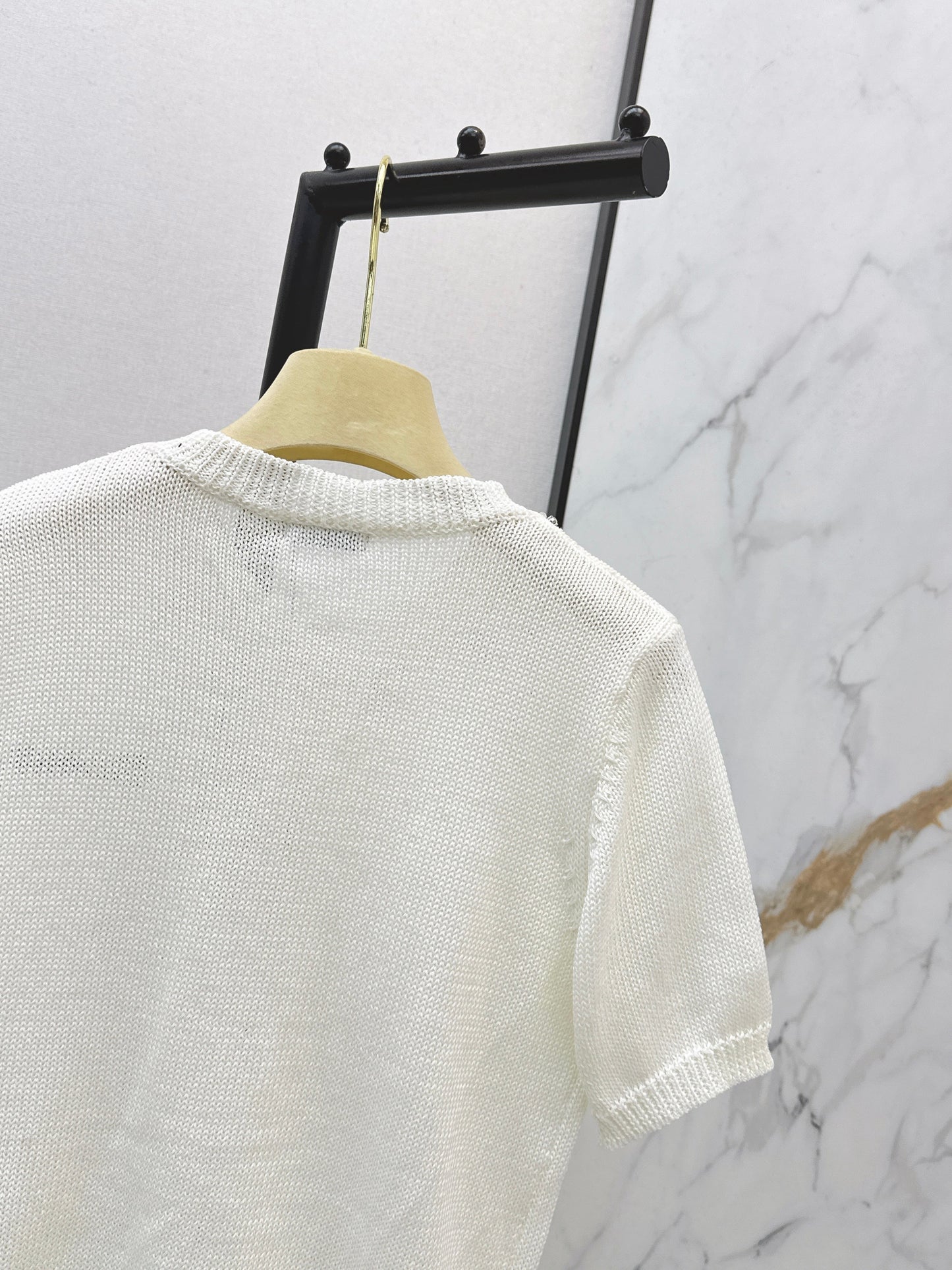 26SS NEW rhinestone short sleeve knitwear