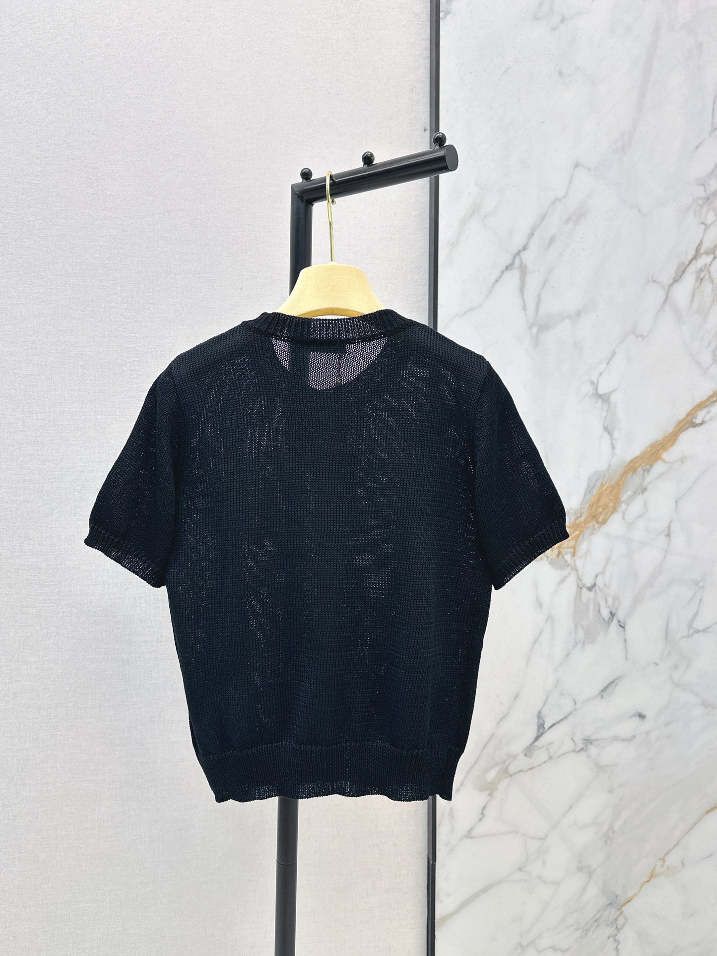 26SS NEW rhinestone short sleeve knitwear
