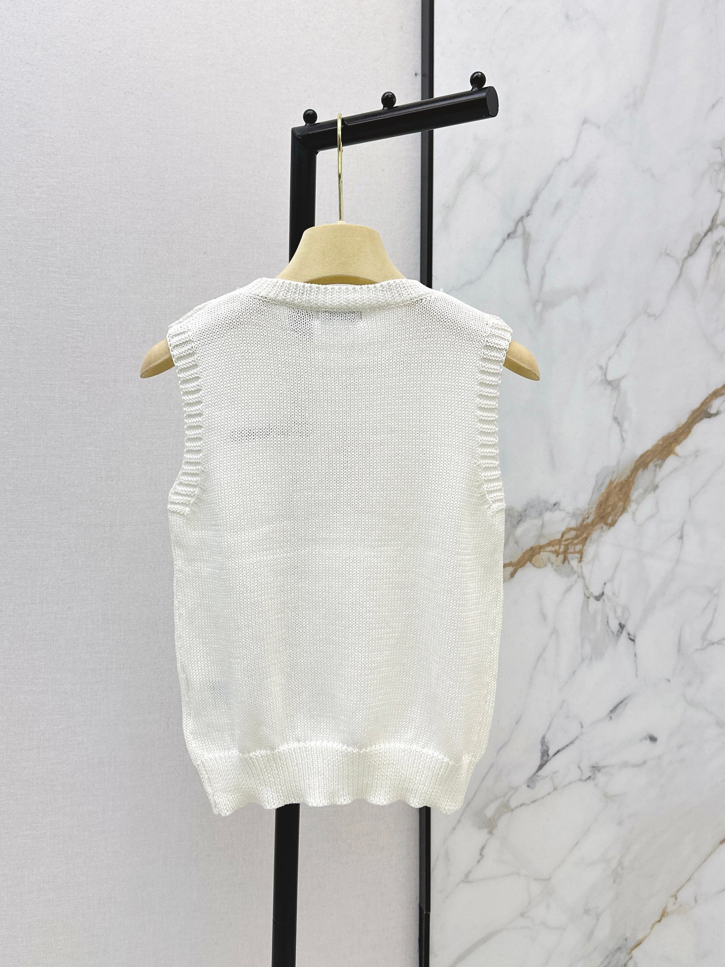 26SS NEW rhinestone sleeveless vest