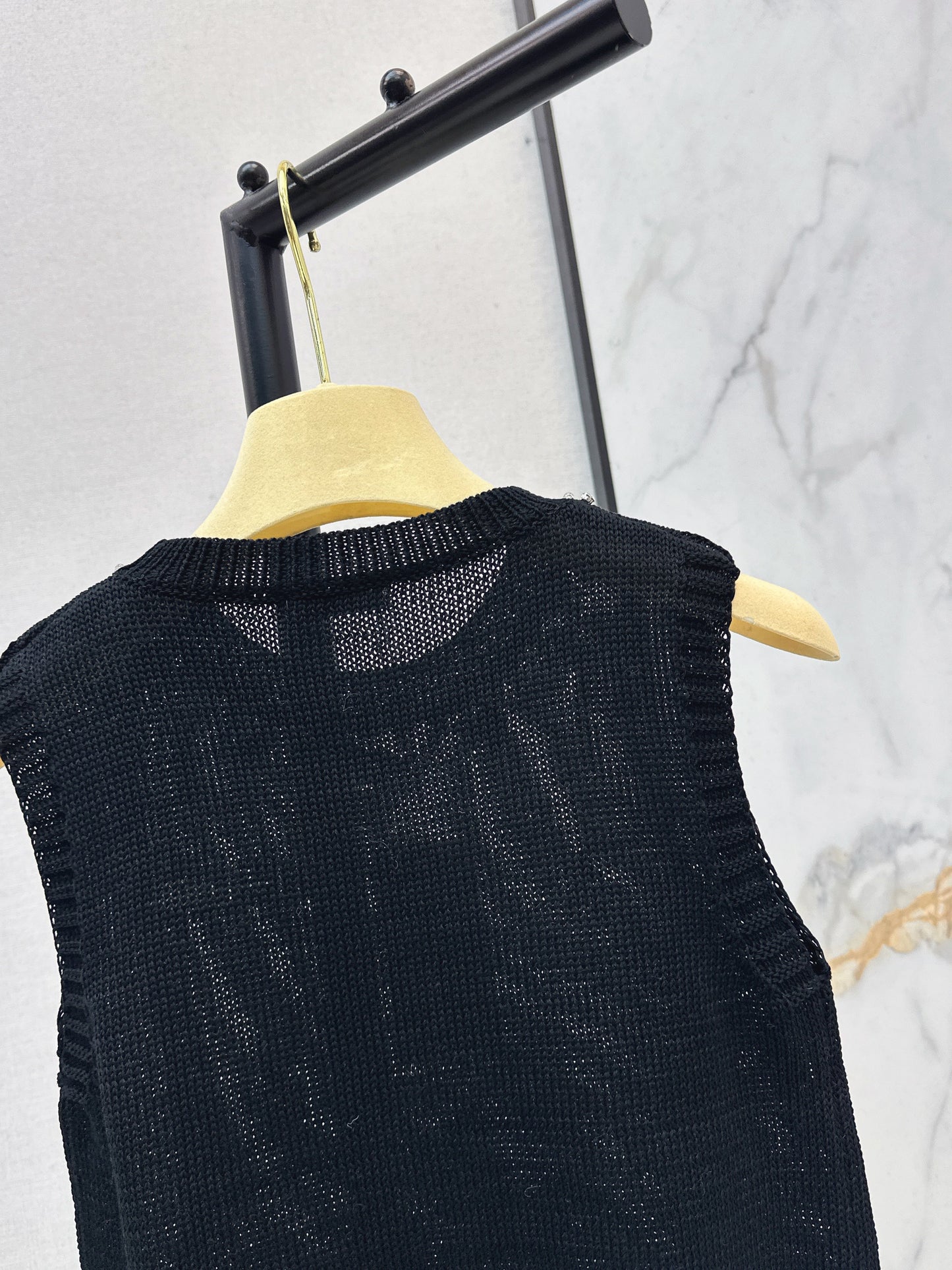 26SS NEW rhinestone sleeveless vest